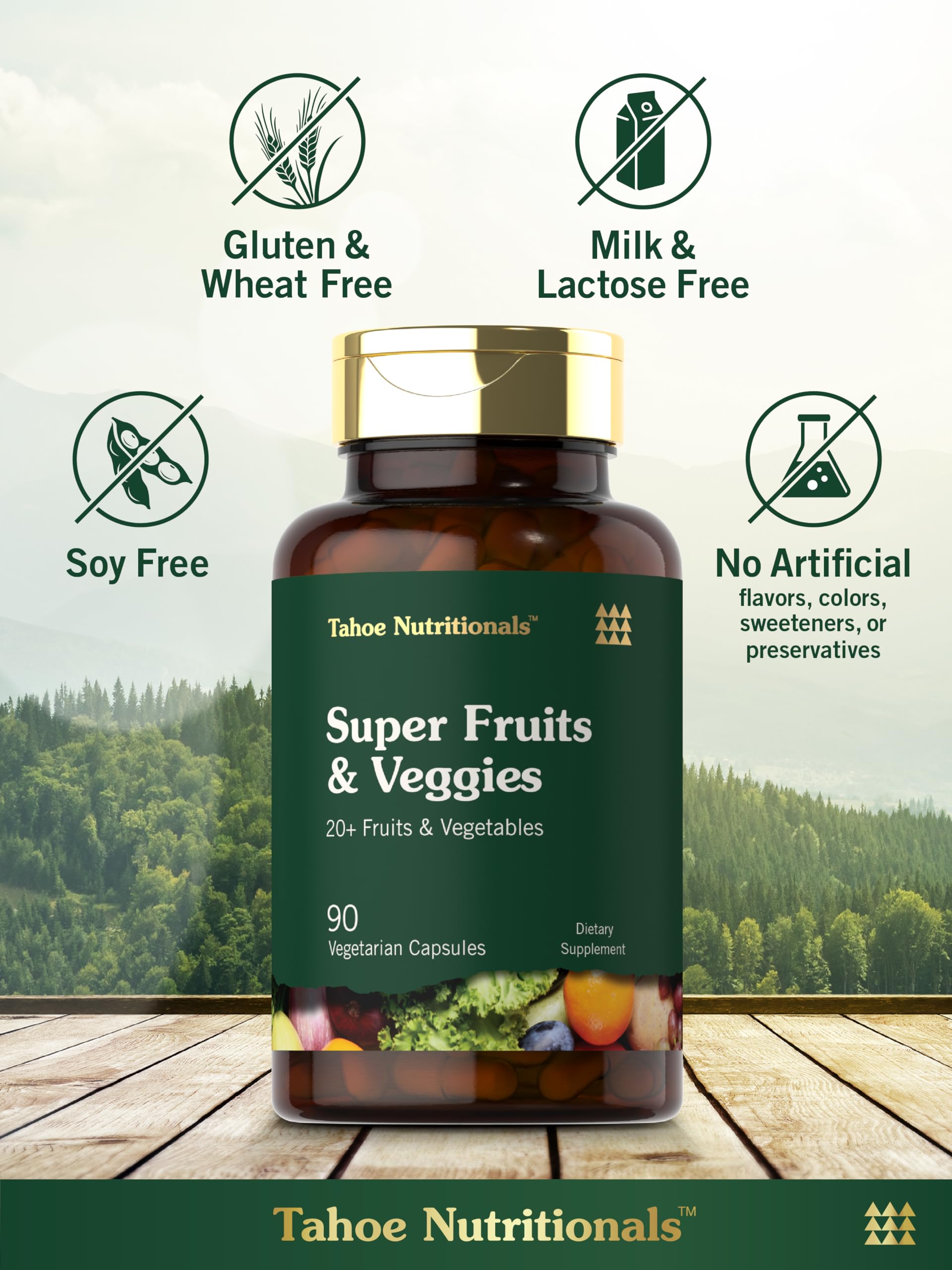 Tahoe Nutritionals Super Fruits and Veggies Capsules | 90 Count | Vegetarian, Non-GMO and Gluten Free Supplement Tahoe Nutritionals uk supplements