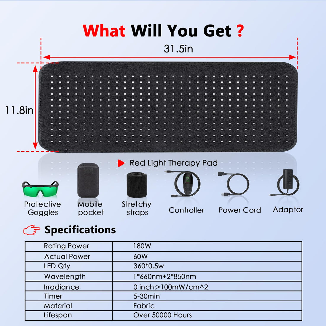 RUISQM Red Light Therapy Mat for Body - 360 LEDs Large Red & Infrared Light Therapy Pad Blanket RUISQM uk supplements