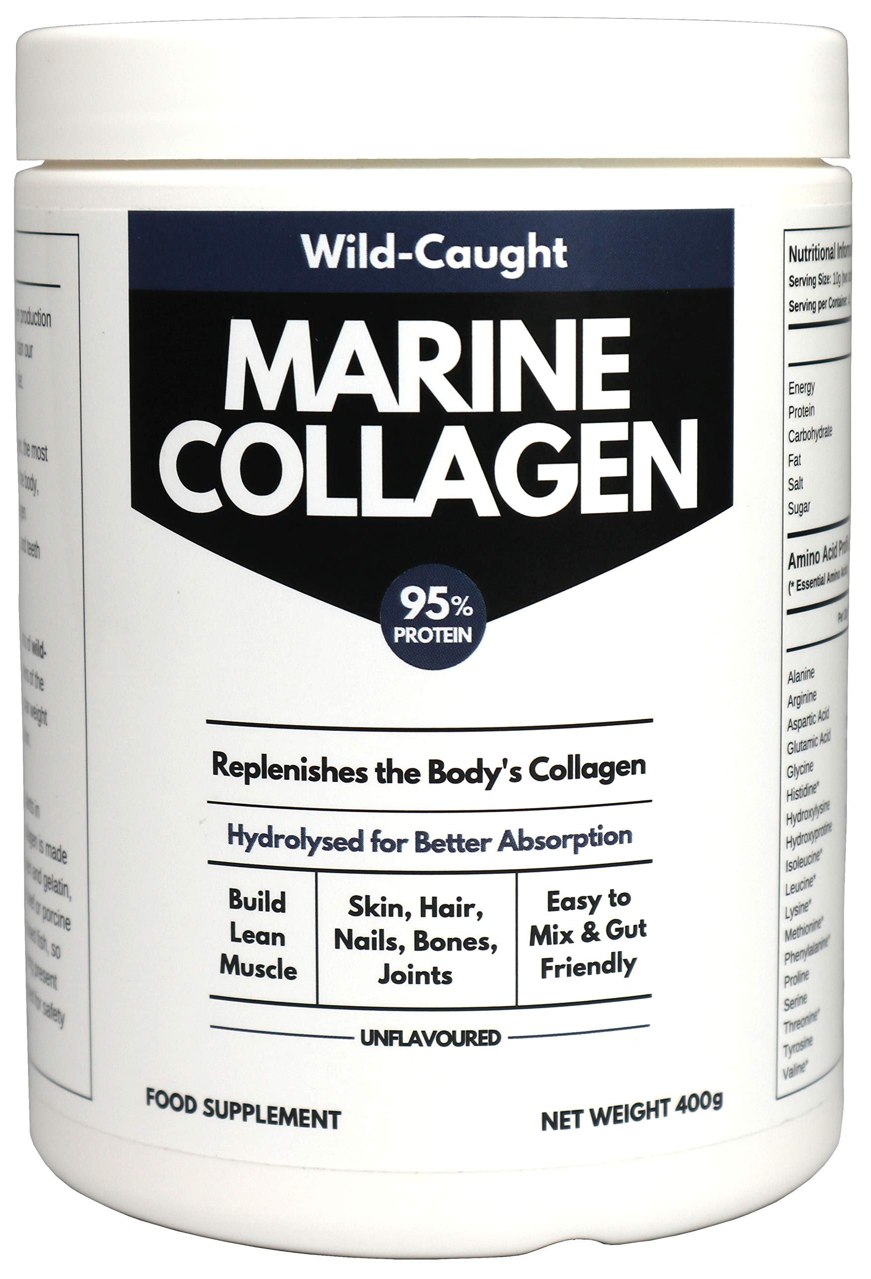 Marine Collagen Peptides (400g) | Hydrolysed from Wild Caught North SEA Cod Miracle Greens uk supplements