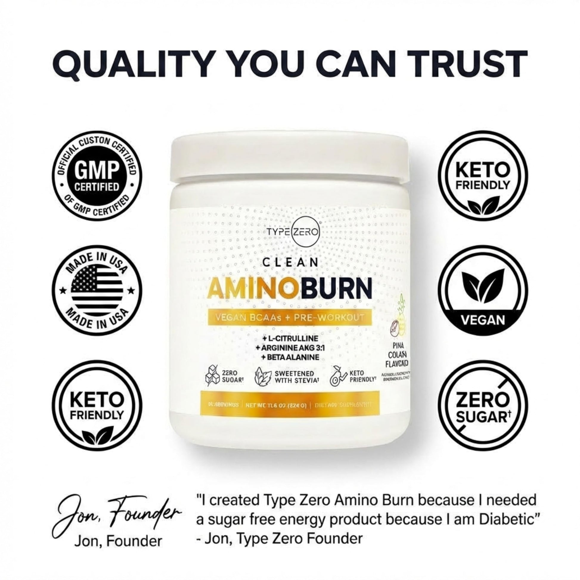 Type Zero Amino Burn Vegan BCAAs + Pre-Workout (Pina Colada Flavored) Type Zero uk supplements