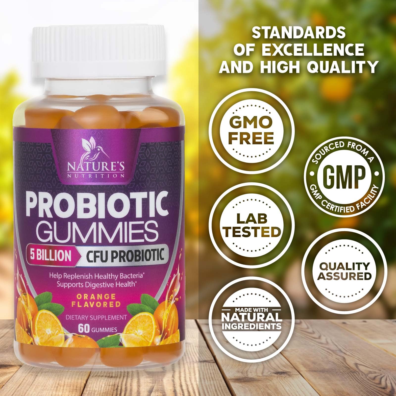 Probiotics for Digestive Health Gummies 5 Billion CFU - 6 Unique Strains for Daily Immune Support & Gut Health, Constipation, Gas & Bloating - Best Probiotic Supplement for Women & Men - 60 Gummies Nature's Nutrition uk supplements
