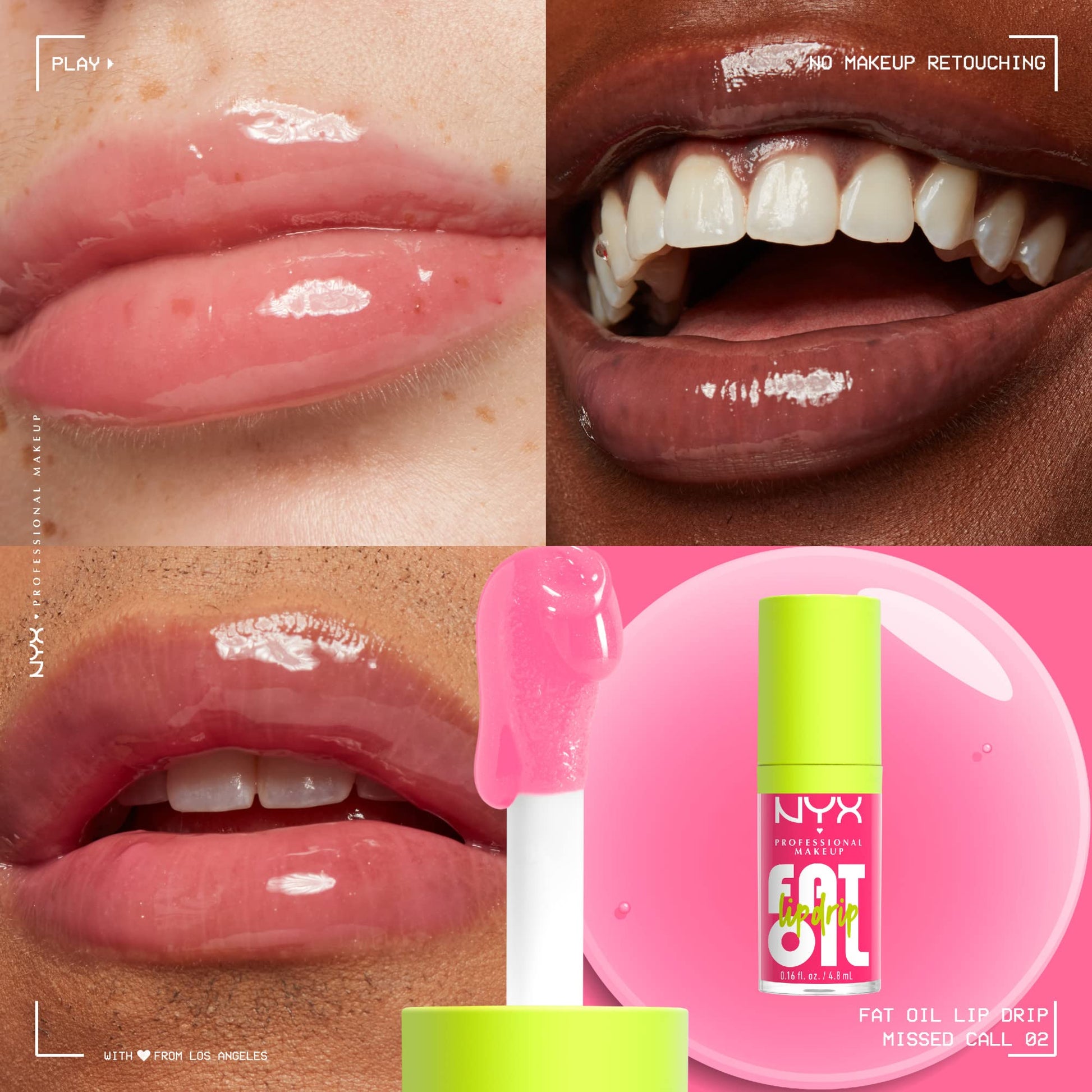 NYX PROFESSIONAL MAKEUP Fat Oil Lip Drip, Moisturizing Lip Oil Gloss, Vegan Tinted Formula, Up to 12 HR Hydration - Missed Call (Sheer Pink) NYX PROFESSIONAL MAKEUP uk supplements