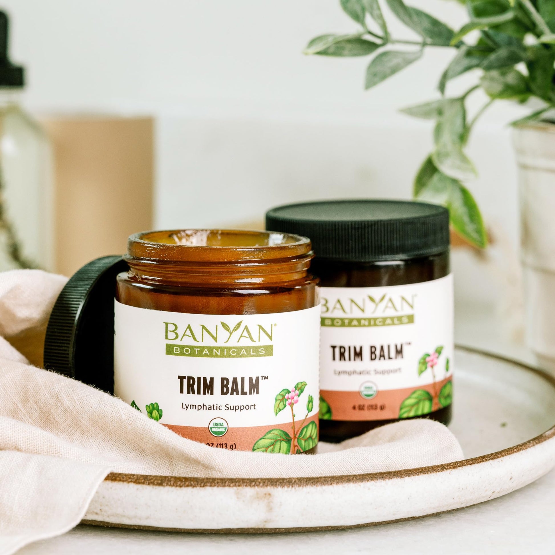 Banyan Botanicals Trim Balm - Certified Organic, 4 oz - Chitrak and Guggulu Increases Metabolism Banyan Botanicals uk supplements