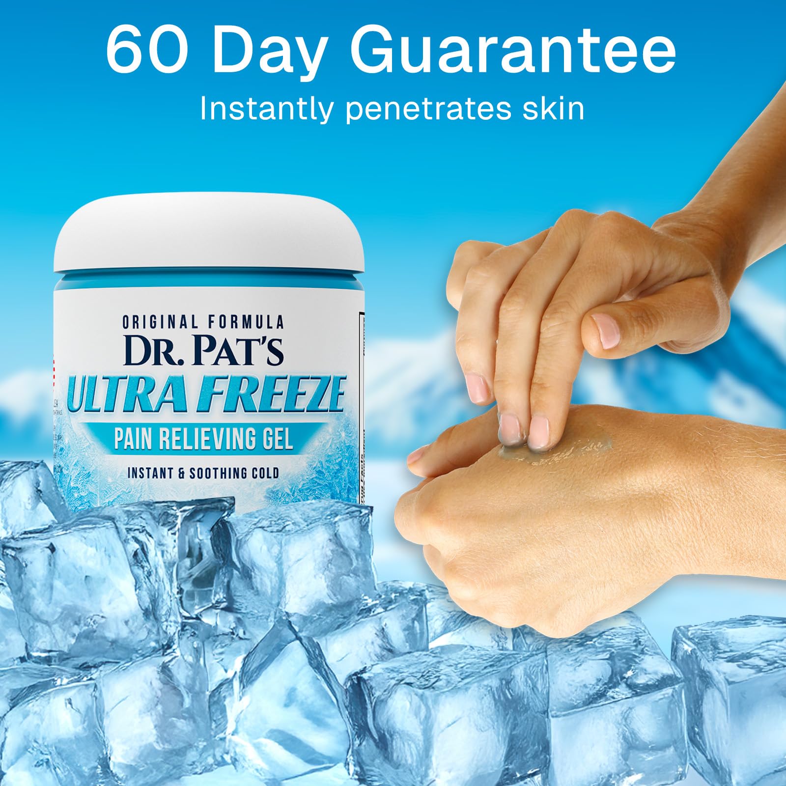 Ultra Freeze Dr Pat's Pain Relief Cream (9oz) - Muscle Rub Gel for Arthritis, Neuropathy, Foot & Joint - Cooling Sports Massage for Back, Shoulder & Knee - Menthol Analgesic for Neck & Body Ultra Freeze uk supplements