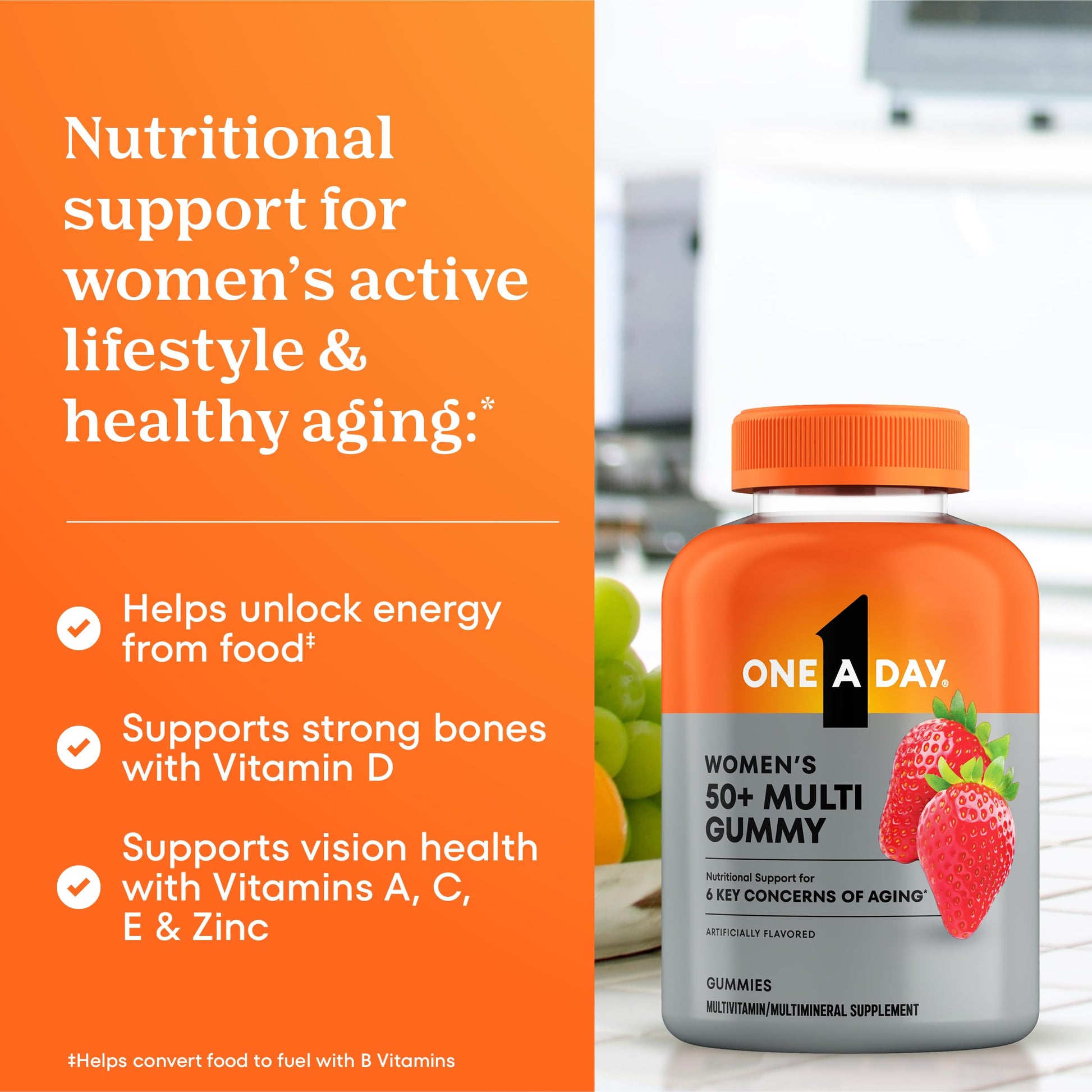 One A Day Multivitamin for Women 50 and Over, Women's Multivitamin Gummy 50 plus for Immune Support ONE A DAY uk supplements