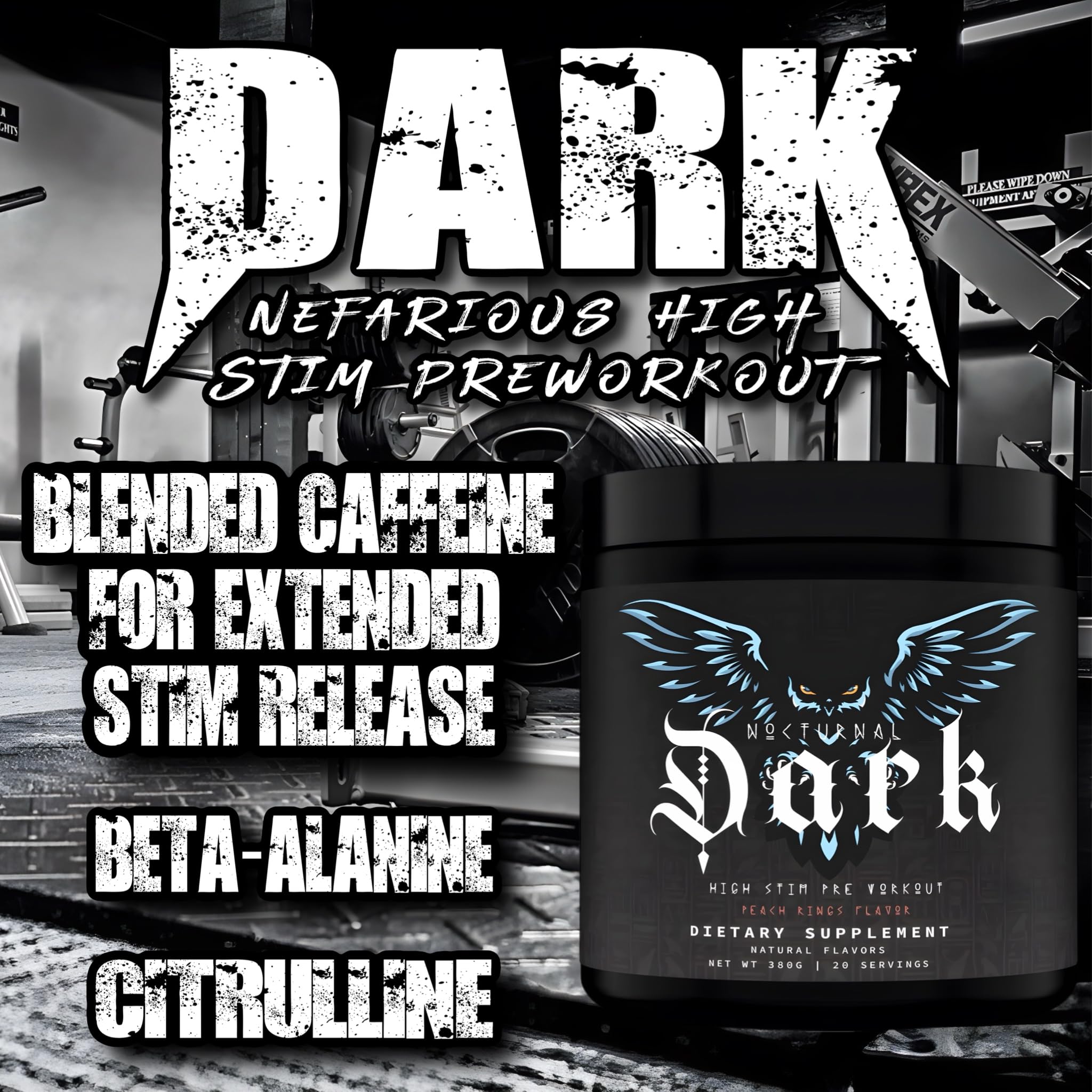 Nocturnal Labz Dark High Stim Pre Workout Powder | Potent Pre-workout Formula for Men Nocturnal uk supplements