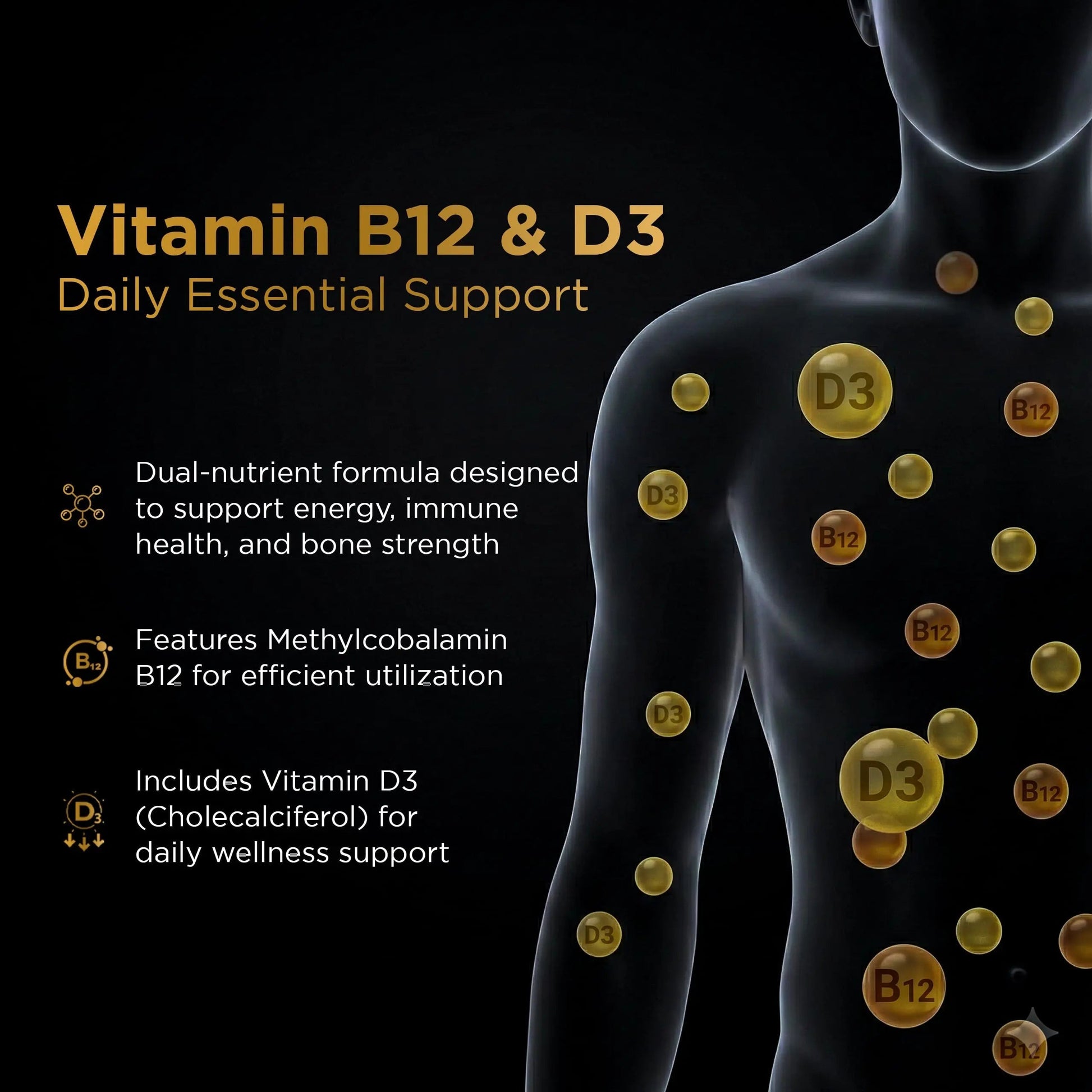 Nutri Apex Vitamin B12 & D3 Sublingual Tablets - 2500 mcg B12 & 125 mcg (5000 IU) D3 - Highly Bioavailable for Energy, Mood & Bone Health - Lab-Tested Nutri Apex uk supplements