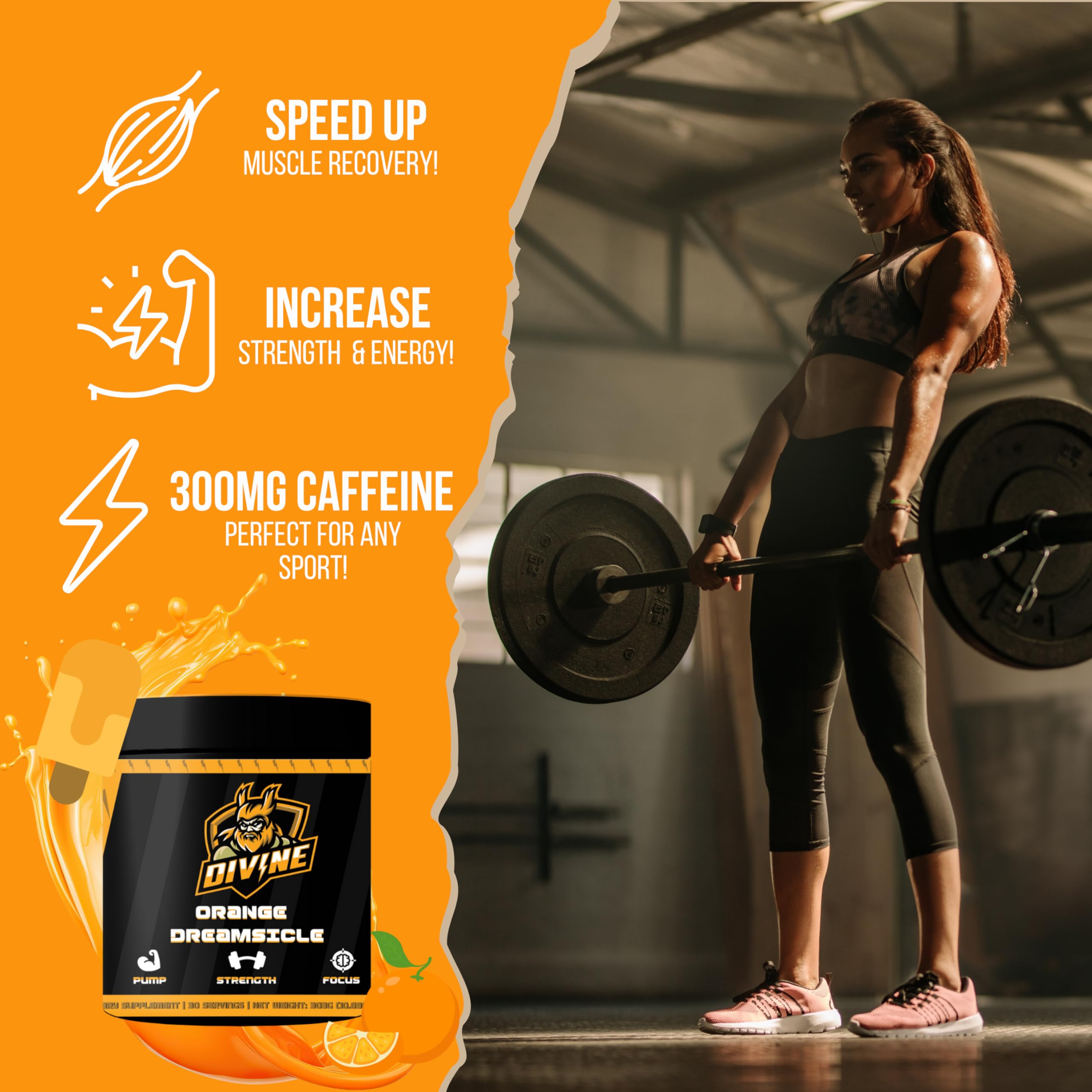Orange Dreamsicle Pre Workout | The Best Tasting Pre Workout | Intense Increased Endurance Beta Bears uk supplements
