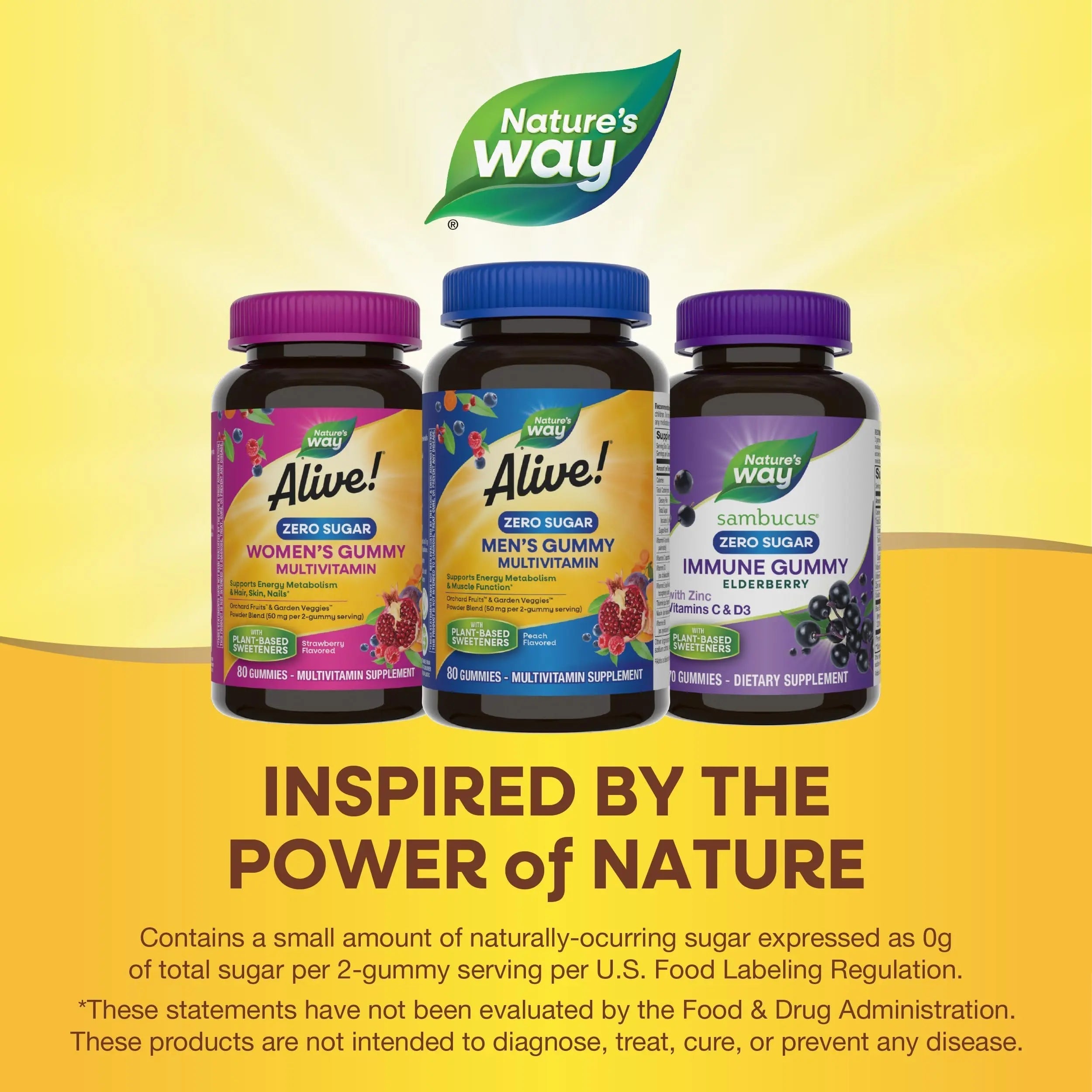 Nature’s Way Alive! Zero Sugar Men's Gummy Multivitamins, Energy Metabolism*, Muscle Function*, B-Vitamins Nature's Way uk supplements