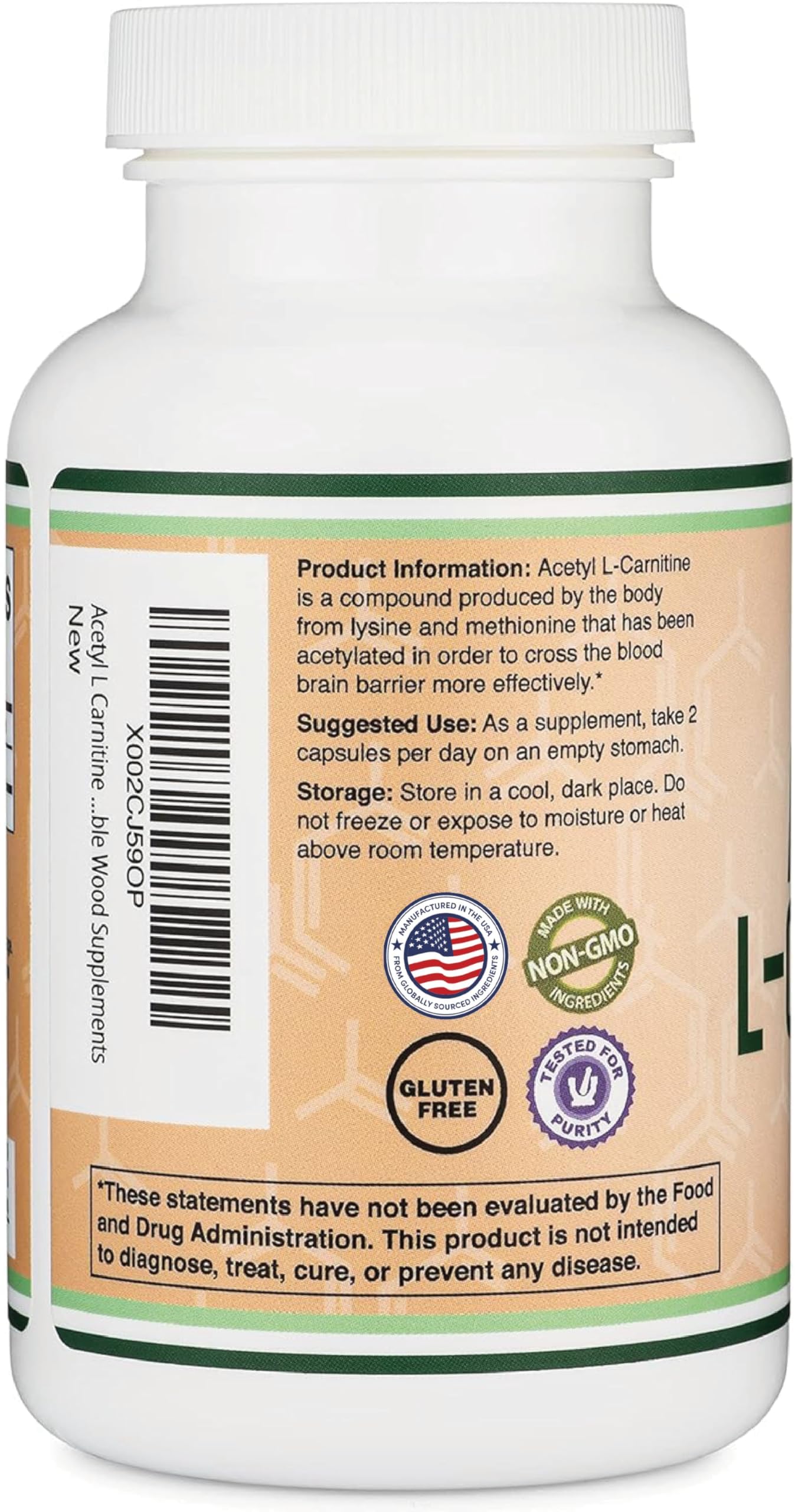 Acetyl L-Carnitine 1,000mg Per Serving, 150 Capsules (ALCAR for Brain Function Support, Memory, Attention, and Stamina) Acetyl L Carnitine That is Third Party Tested by Double Wood Double Wood Supplements uk supplements