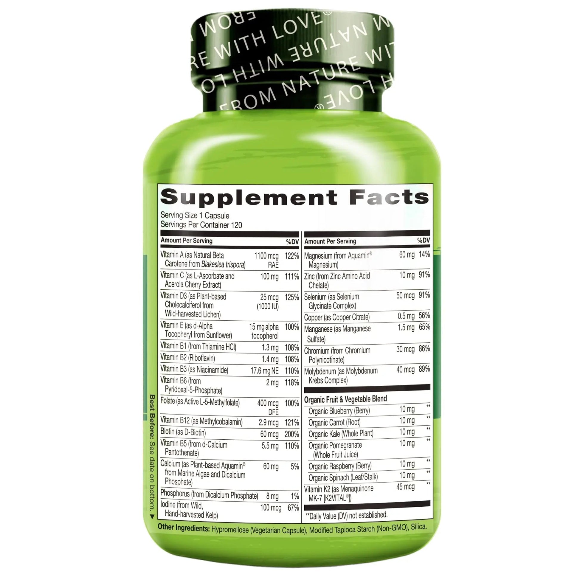 NATURELO Mens Multivitamins for Men 50+ - One Daily Multivitamin for Men with Vitamins, Minerals & Organic Whole Foods, Boost Energy & Health, NATURELO uk supplements