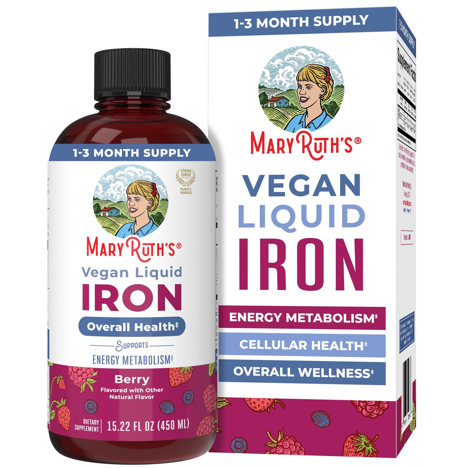 Iron Supplement for Women Men & Kids | Liquid Iron Supplement for Women Men & Kids | Iron for Healthy Blood & Oxygen | Ages 4 & Up | Sugar Free | Vegan | Non-GMO | Gluten Free | 15.22 Fl Oz MARYRUTH'S uk supplements