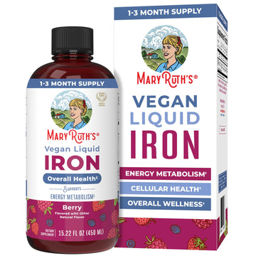 Iron Supplement for Women Men & Kids | Liquid Iron Supplement for Women Men & Kids | Iron for Healthy Blood & Oxygen | Ages 4 & Up | Sugar Free | Vegan | Non-GMO | Gluten Free | 15.22 Fl Oz MARYRUTH'S uk supplements
