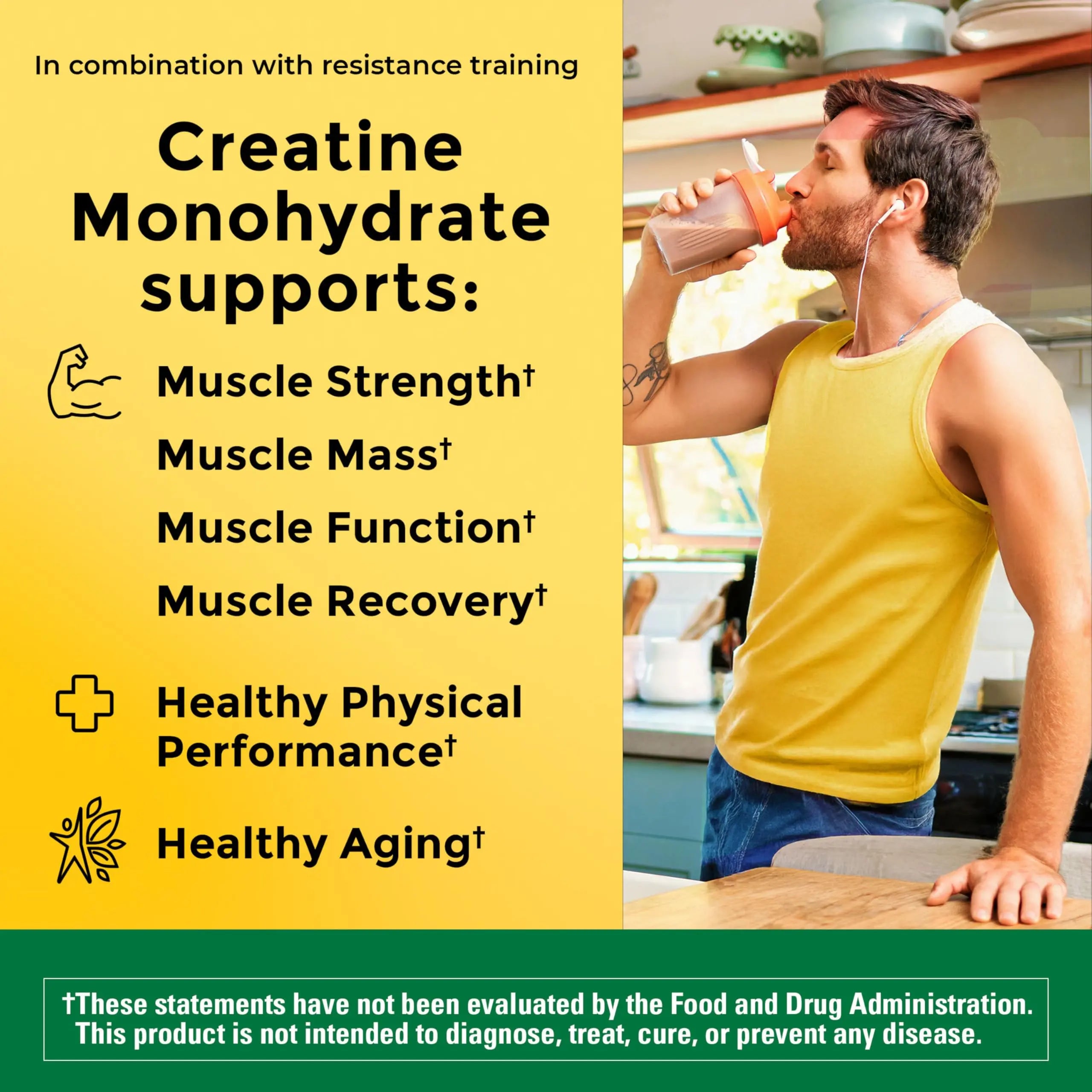 Nature Made Micronized Creatine Monohydrate Powder 5 g per Serving, Unflavored Drink Mix Powder, Muscle Support, 450 g, 90 Day Supply Nature Made uk supplements