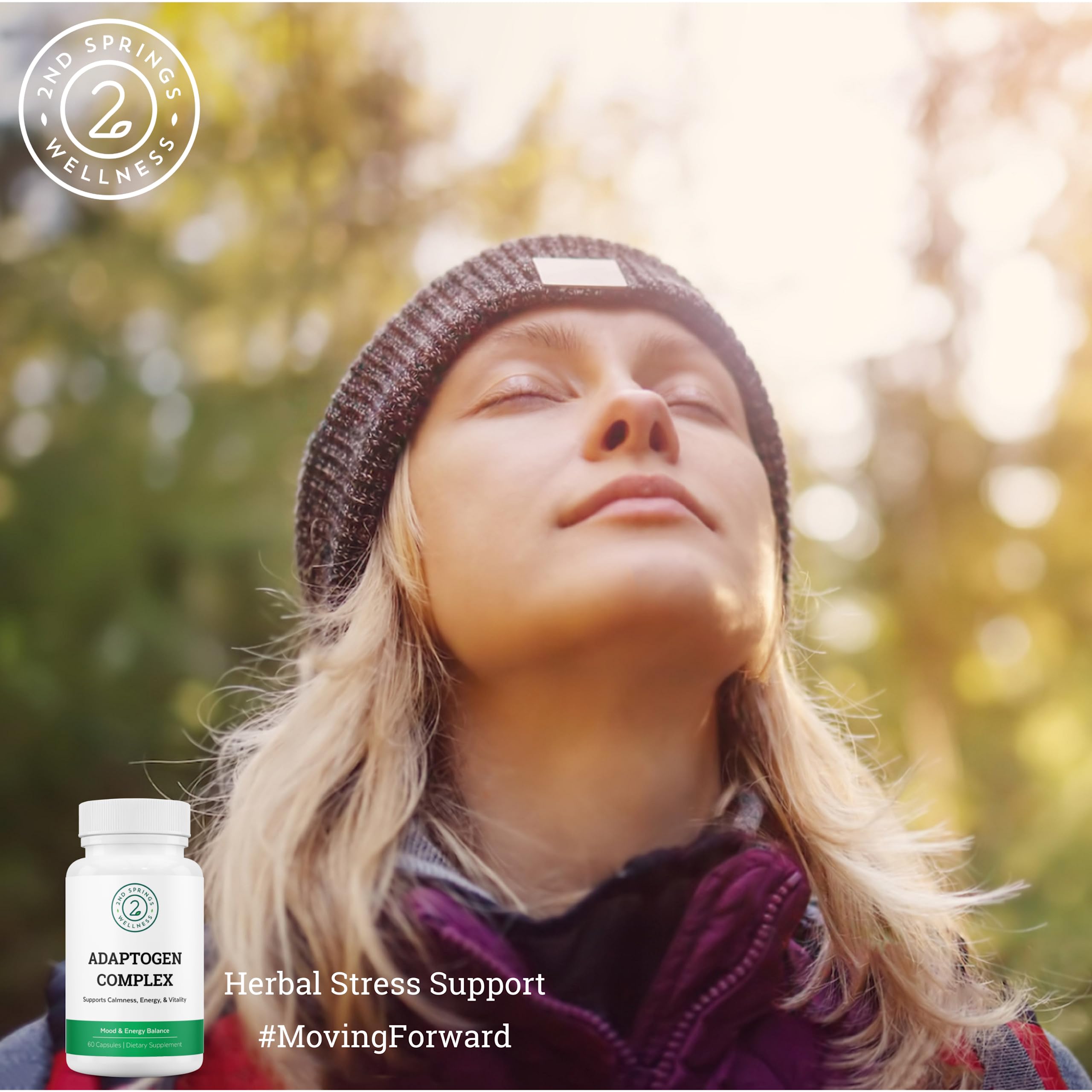 2nd Springs Adaptogen Complex Calmness, Energy and Vitality Booster - Ashwagandha, Schisandra, Astragalus, Ginseng, Rhodiola, and More - Adrenal Support Supplements - 60 Ct 2nd Springs uk supplements