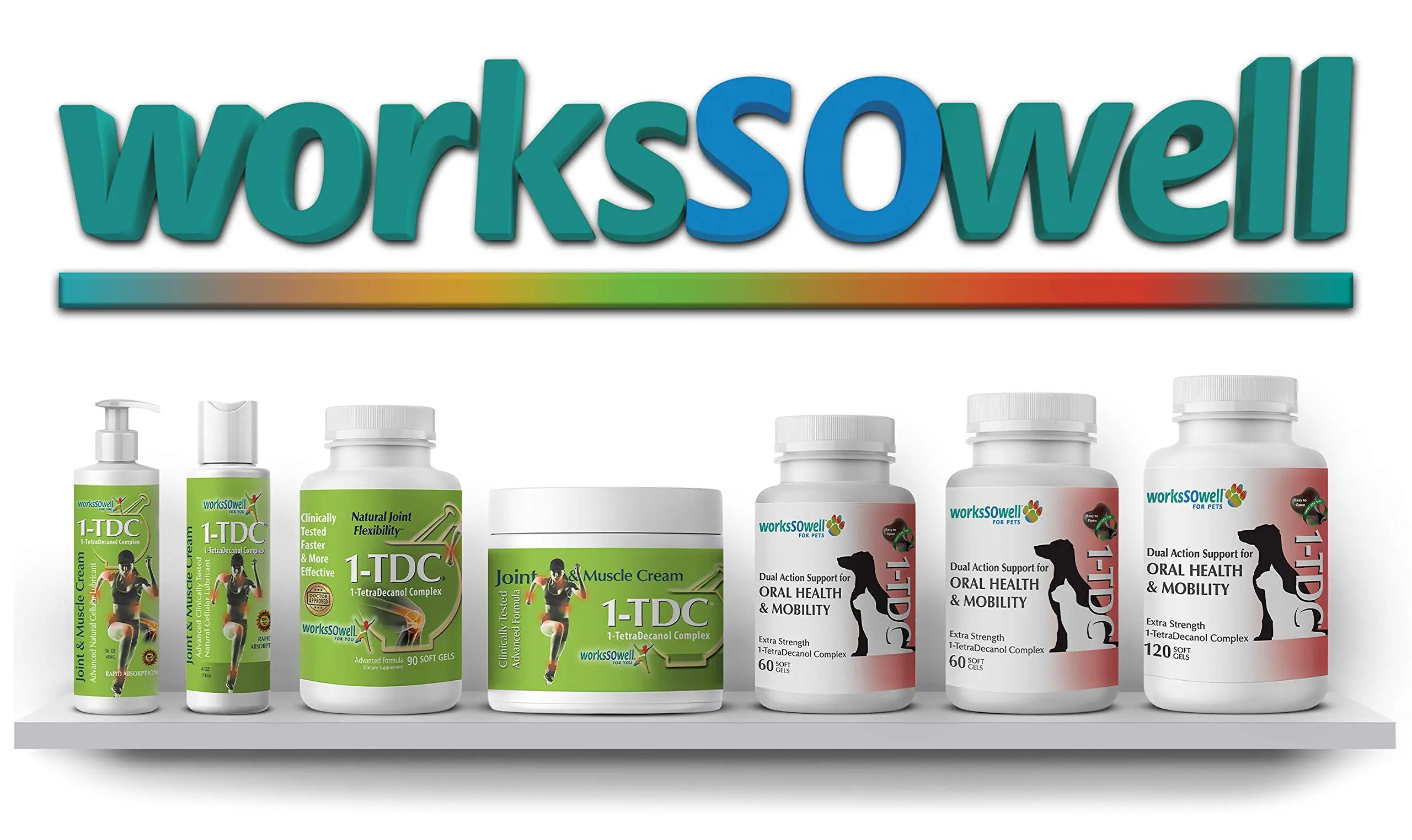 1-TDC Joint & Muscle Health 90 Gels and Joint & Muscle Relief Cream 4 oz Bundle 1-TDC uk supplements