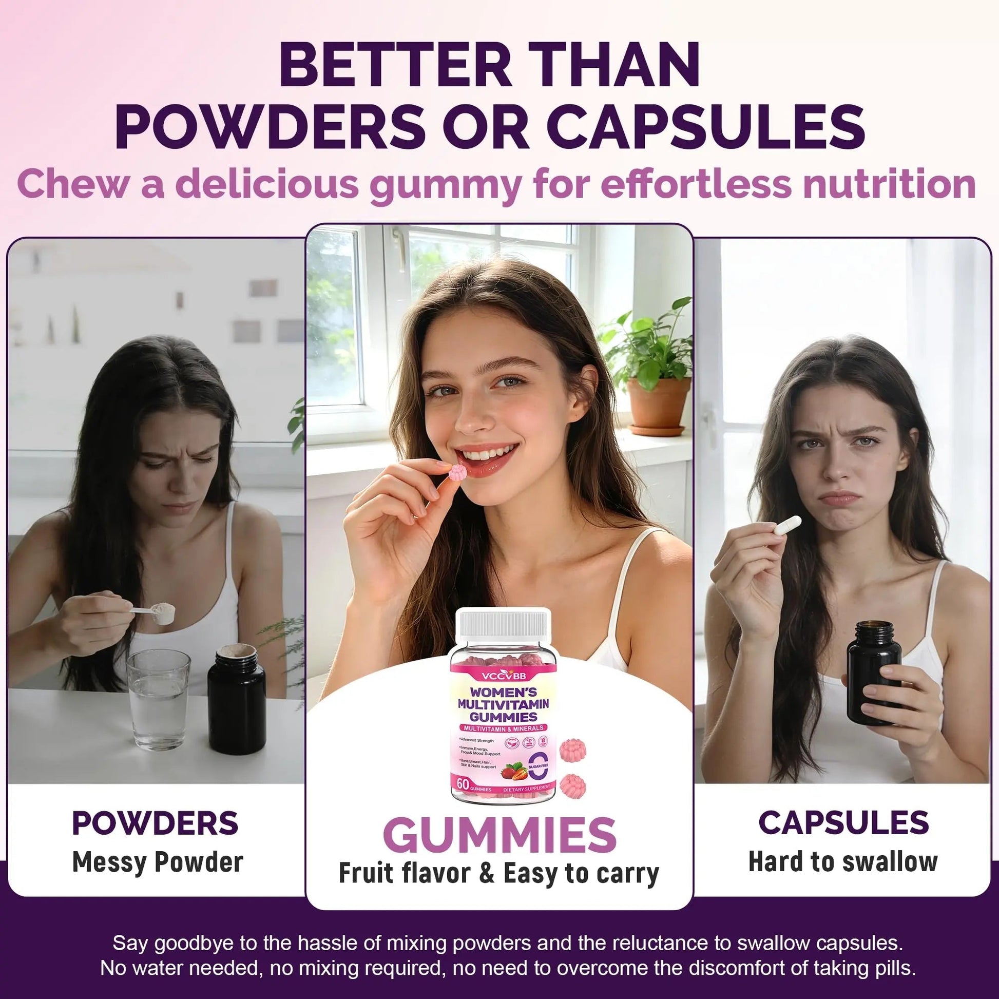 VCCVBB All-in-One Women's Multivitamin Gummies with Complete Vitamin & Mineral Complex, Herbal Blends for Energy, Overall Health VCCVBB uk supplements