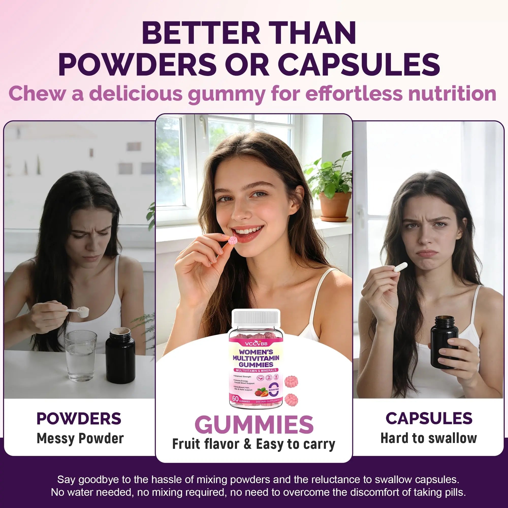 VCCVBB All-in-One Women's Multivitamin Gummies with Complete Vitamin & Mineral Complex, Herbal Blends for Energy, Overall Health VCCVBB uk supplements