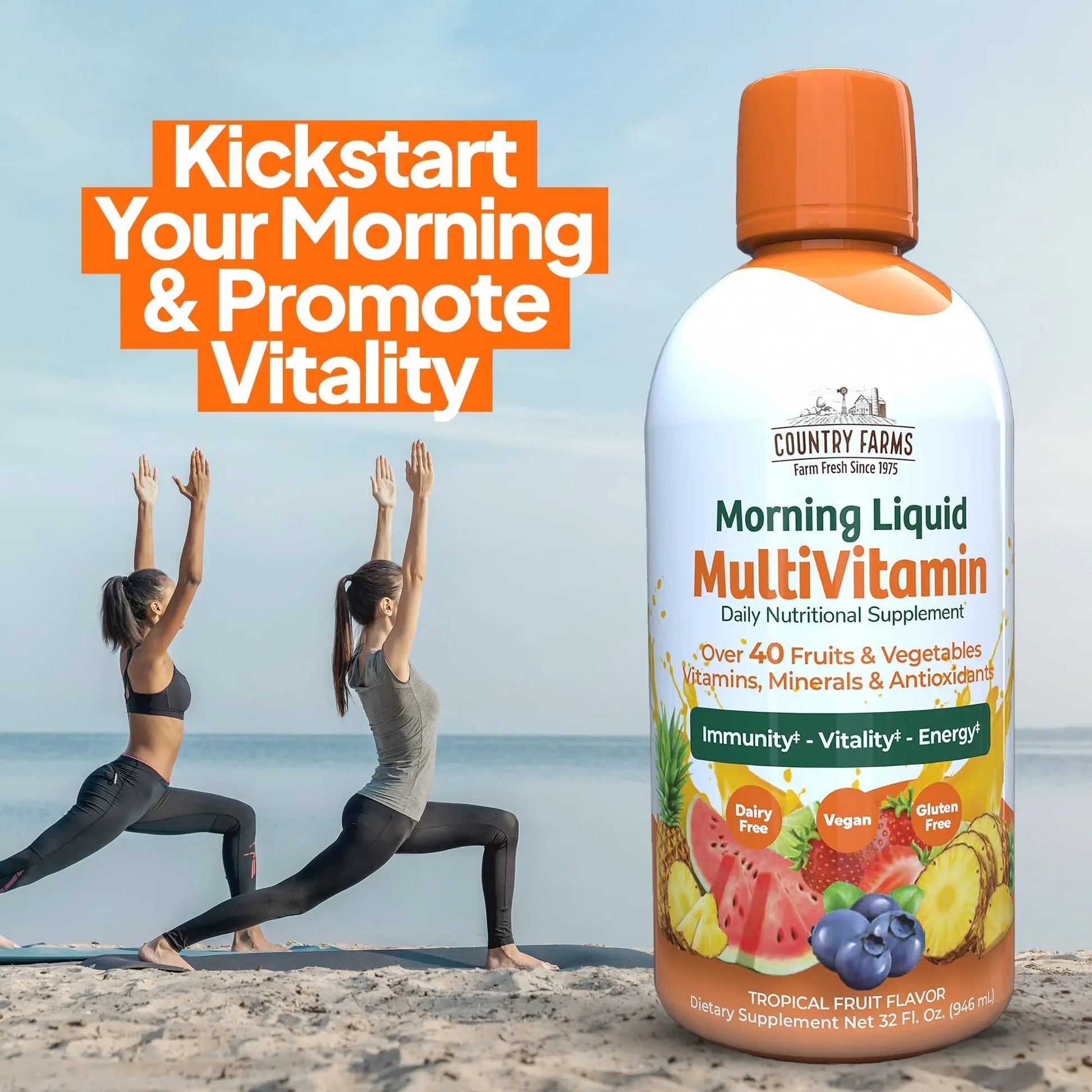 Country Farms Liquid Multivitamin, Vitamins and Minerals for Immune Support and Energy, Herbal Blend, Vegan Country Farms uk supplements