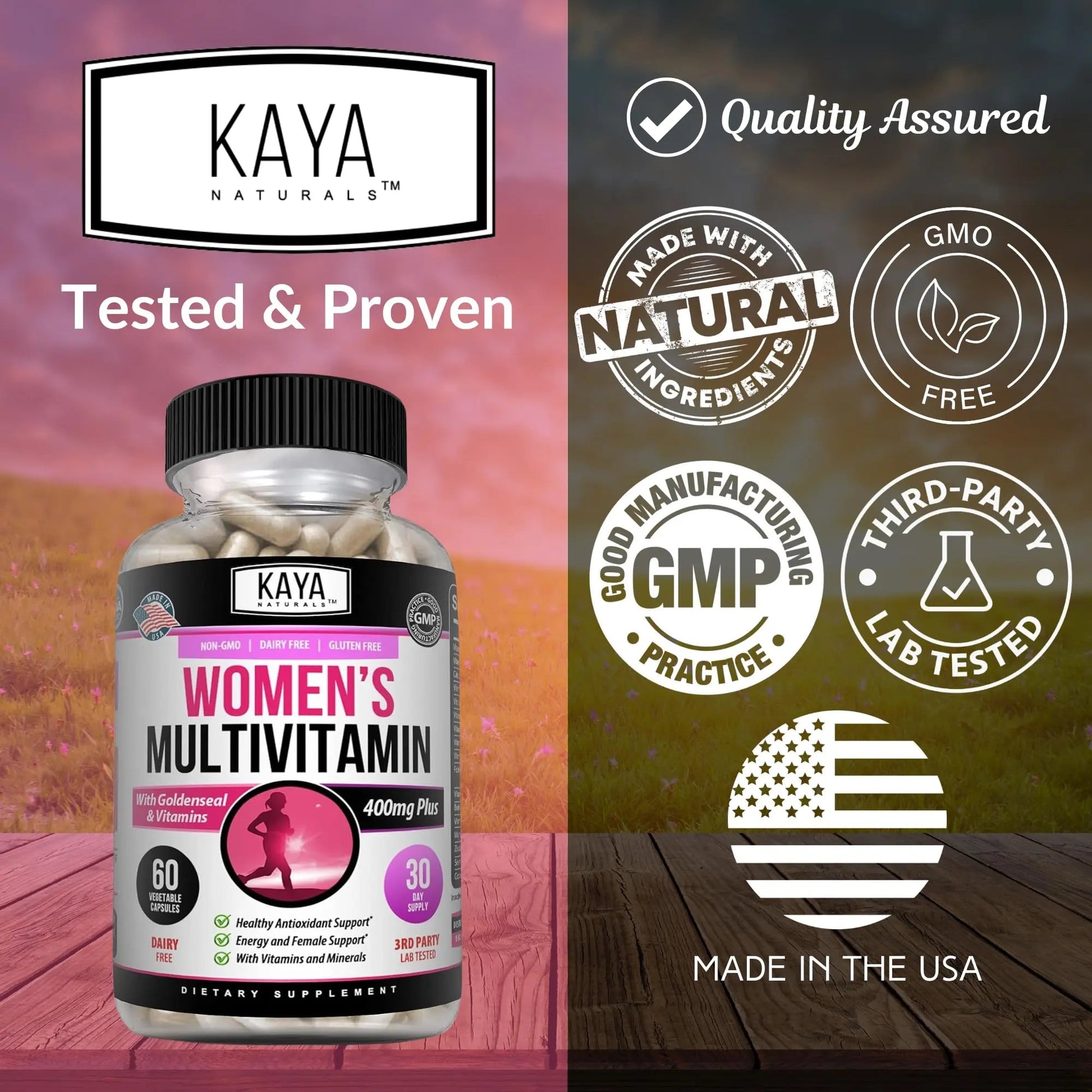 Kaya Naturals Women's Multivitamin, Overall Healthy Antioxidant, and Immune Support, Vitamins A, D, C, E, Biotin Kaya Naturals uk supplements