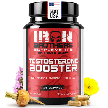 Iron Brothers Men’s Testosterone Support Supplement – Tribulus, Tongkat Ali, Ashwagandha & DIM – Daily Performance & Vitality Formula – with Fenugreek & Zinc – 30 Day Cycle – 90 Capsules Iron Brothers Supplements uk supplements