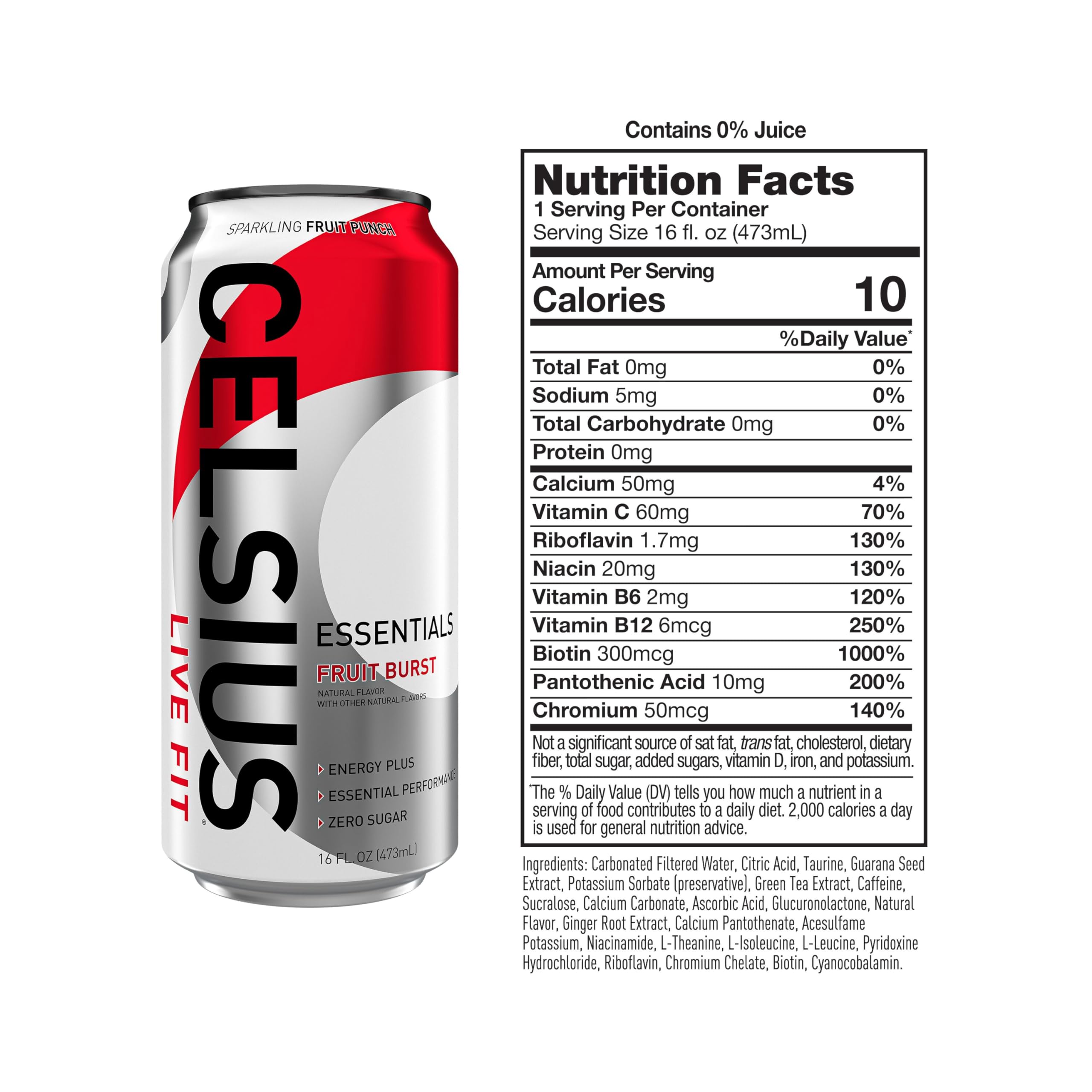 CELSIUS ESSENTIALS, Sparkling Fruit Burst, Performance Energy Drink 16 Fl Oz (Pack of 12) CELSIUS uk supplements