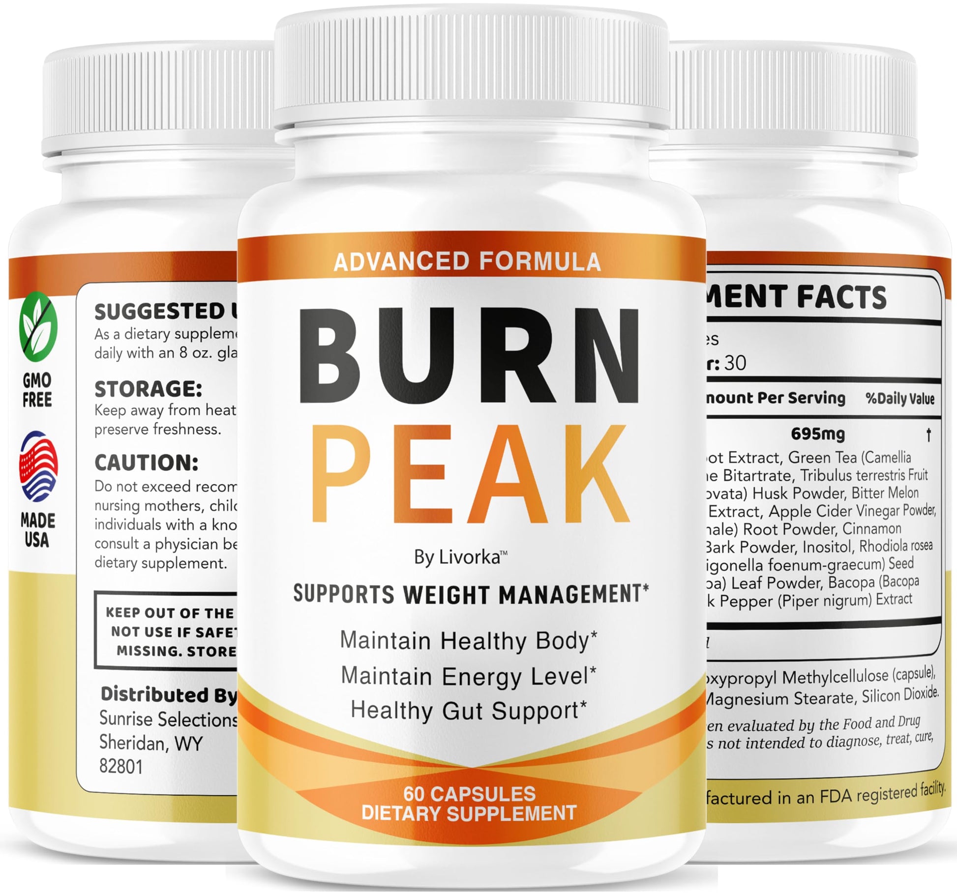 (3 Pack) Burn Peak Capsules - Official BurnPeak Weight Pills Advanced Premium Support, All Natural Burn Peak Pink Salt Trick Supplement for Overall Health & Wellness Reviews, 180 Capsules for 3 Months LIVORKA uk supplements