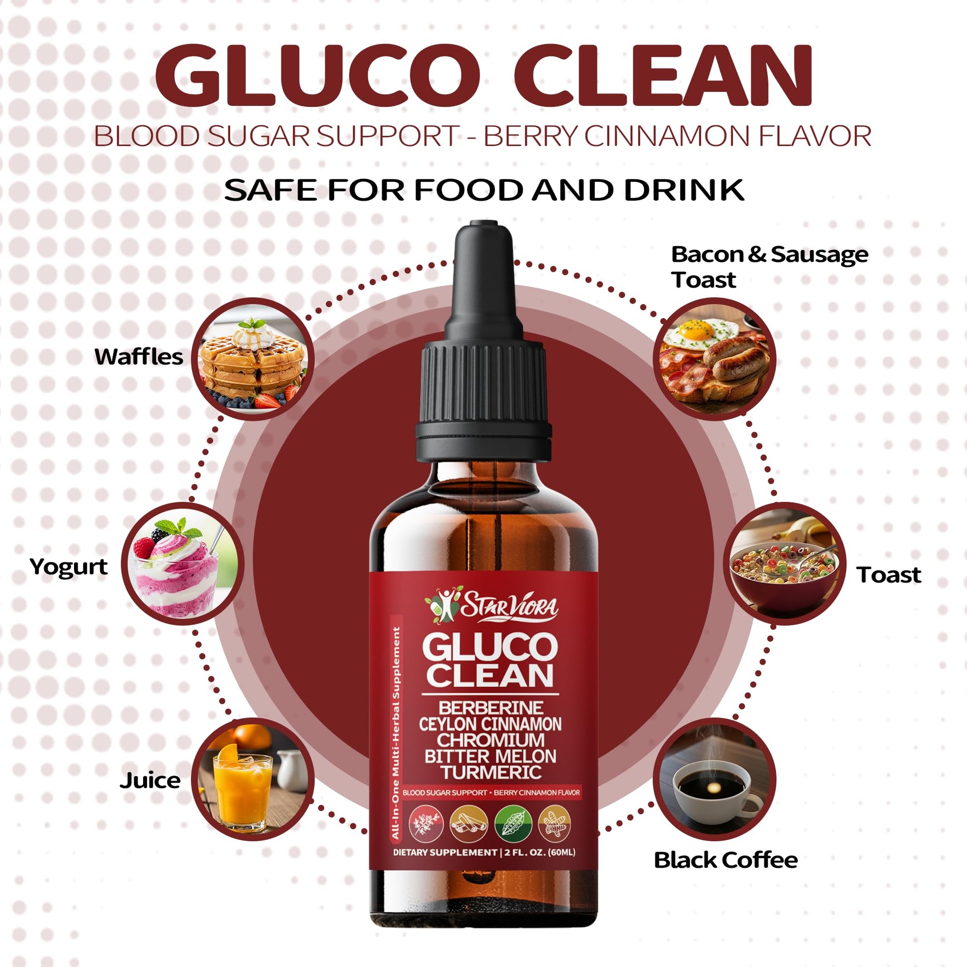 StarViora Gluco Clean Sugar-Free Herbal Blend with Berberine & Chromium, Bitter Melon, Ginseng and Alpha Lipoic Acid for Daily Wellness StarViora uk supplements