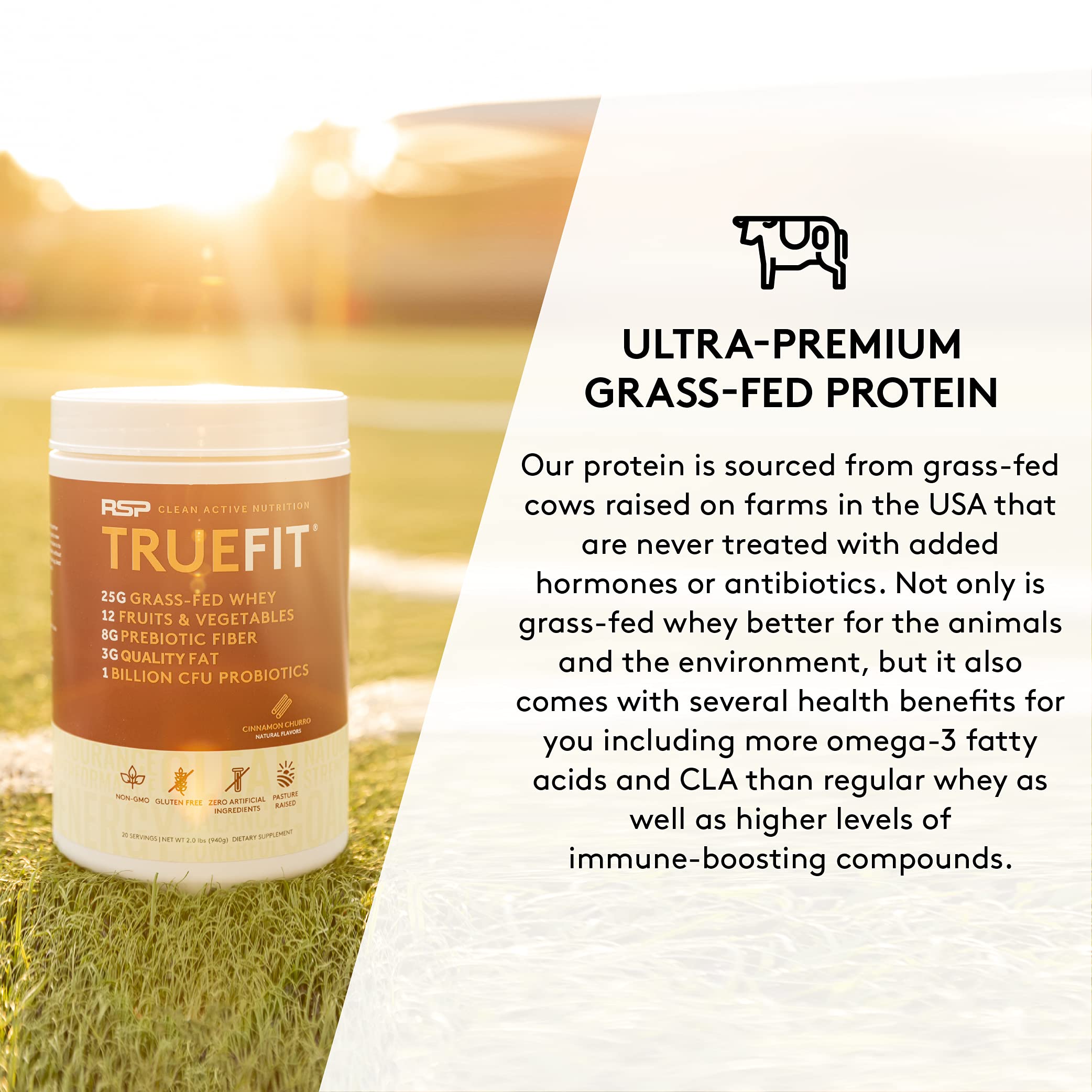 TrueFit Meal Replacement Shake Protein Powder, Grass Fed Whey + Organic Fruits RSP NUTRITION uk supplements