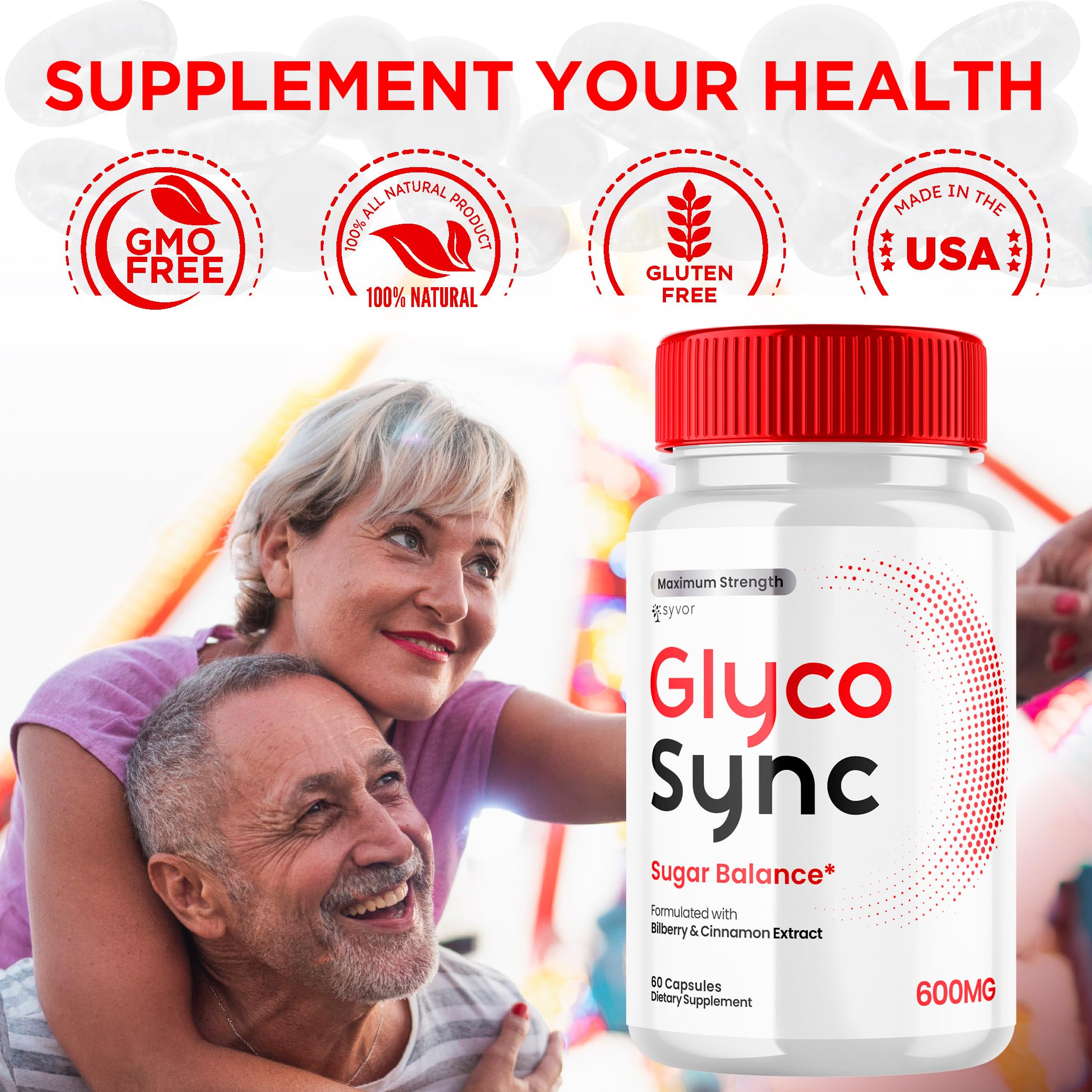 (2 Pack) Glyco Sync Capsules, Official Glyco Sync Balance Pills with All Natural Ingredients, Advanced Formula GlycoSync Joint Health and Wellness Support Max Strength for Men & Women (120 Capsules) Syvor uk supplements