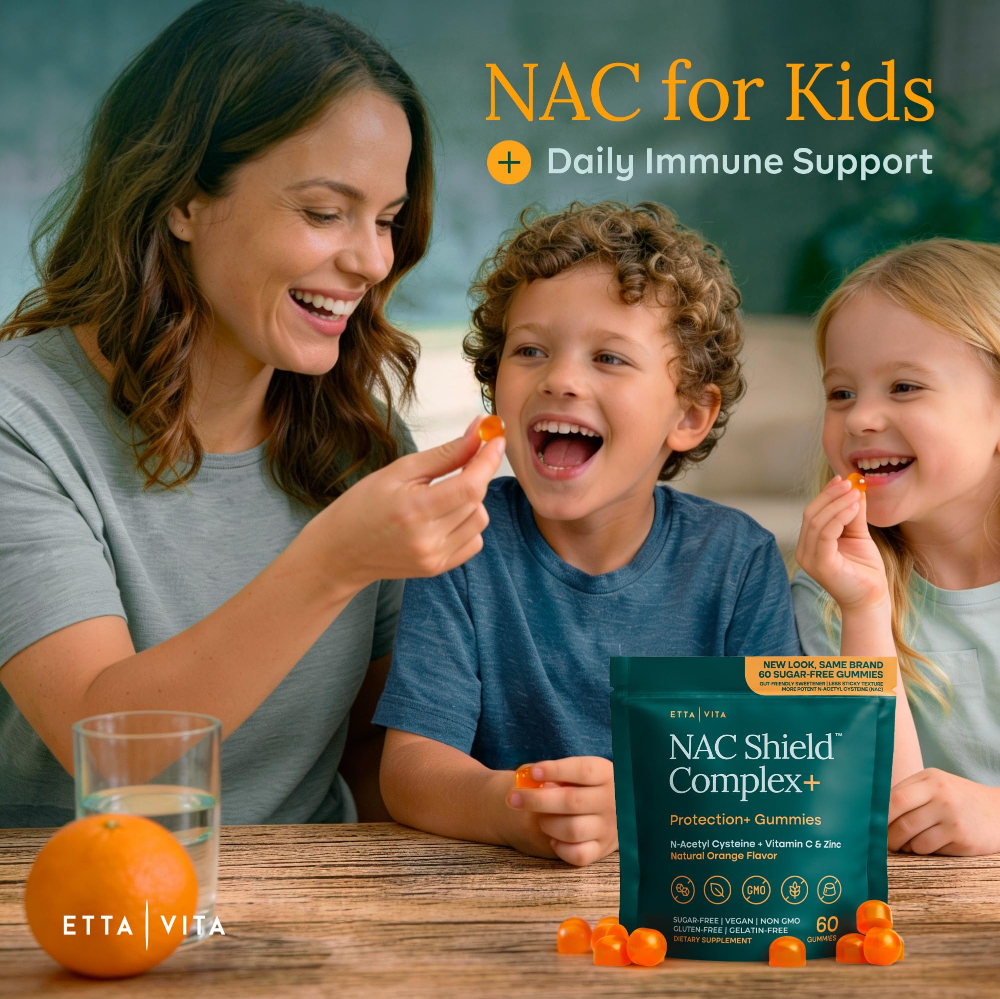 Sugar-Free NAC Gummies (Immune Support Complex) N-Acetyl Cysteine, Vitamin C & Zinc - Supports Respiratory Health, Liver Detox & Cleanse, Kidney Function, NAC Supplement for Kids and Adults - Vegan Etta Vita uk supplements