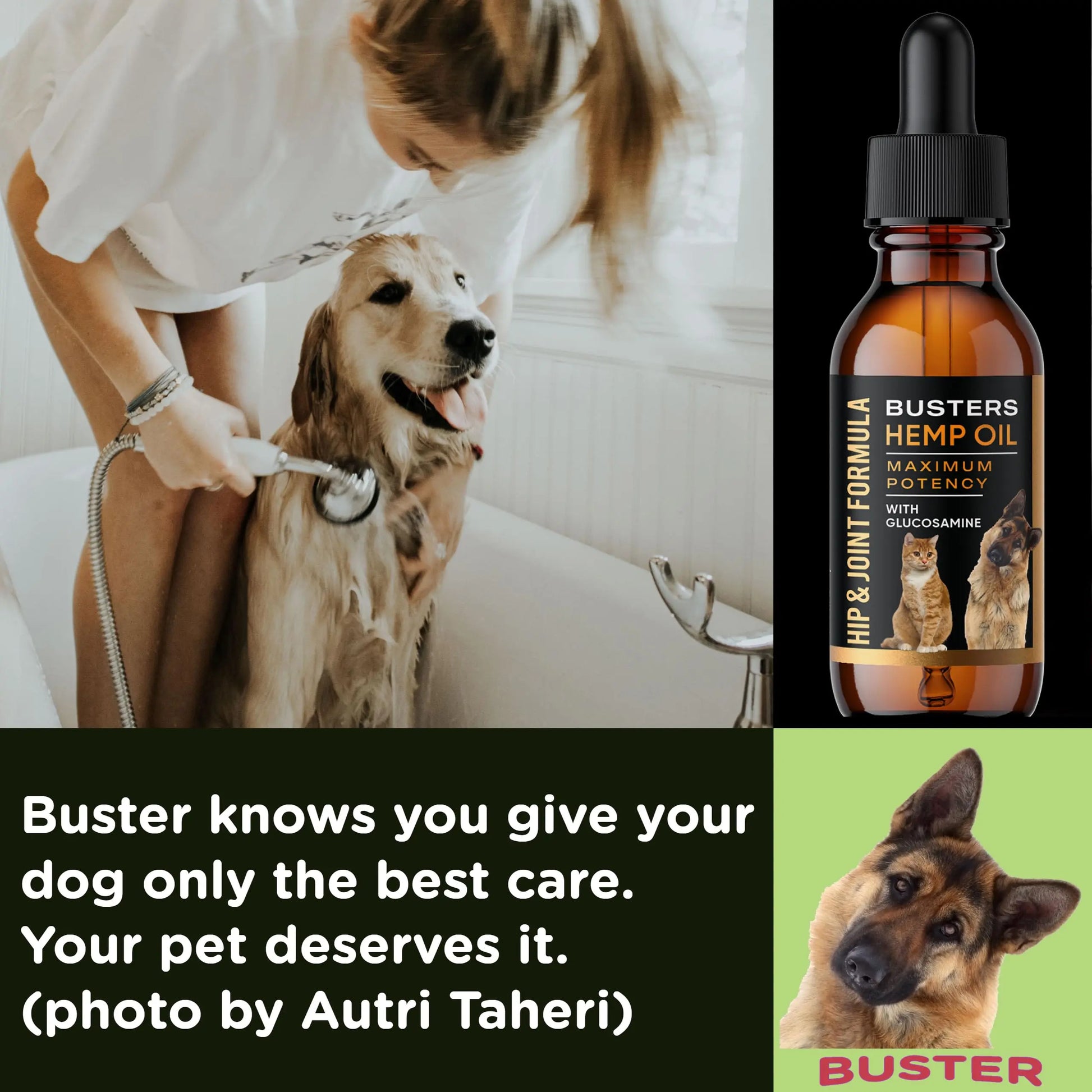 Busters Hip and Joint Hemp Oil Formula enriched with Glucosamine, Pain Relief for Dogs and Pets, Arthritis, and Advanced Mobility Support K2xLabs uk supplements