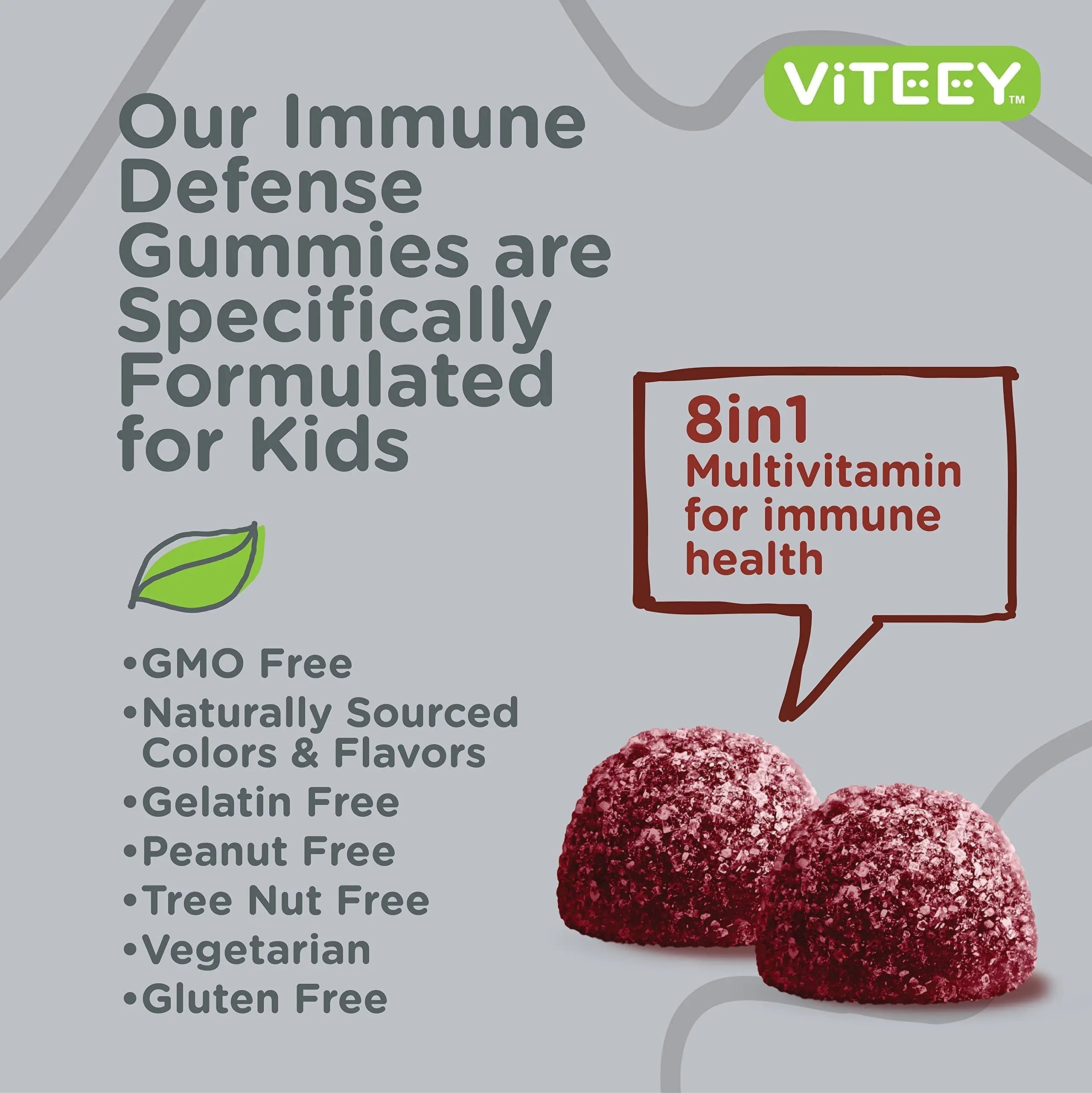 Viteey Kids Multivitamin Gummies with Probiotics - 8-1 Kids Vitamins for Immune Health Support with Vitamin C, D3, B12, B6 Viteey uk supplements