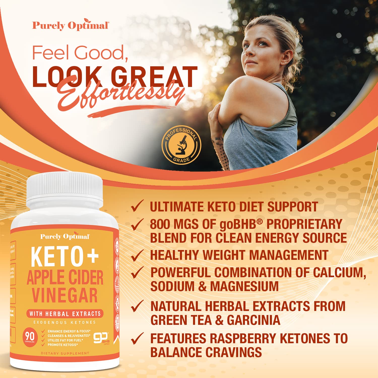 Purely Optimal Premium Keto+Apple Cider Vinegar Pills - Promote Ketosis, Boost Energy Purely Optimal uk supplements
