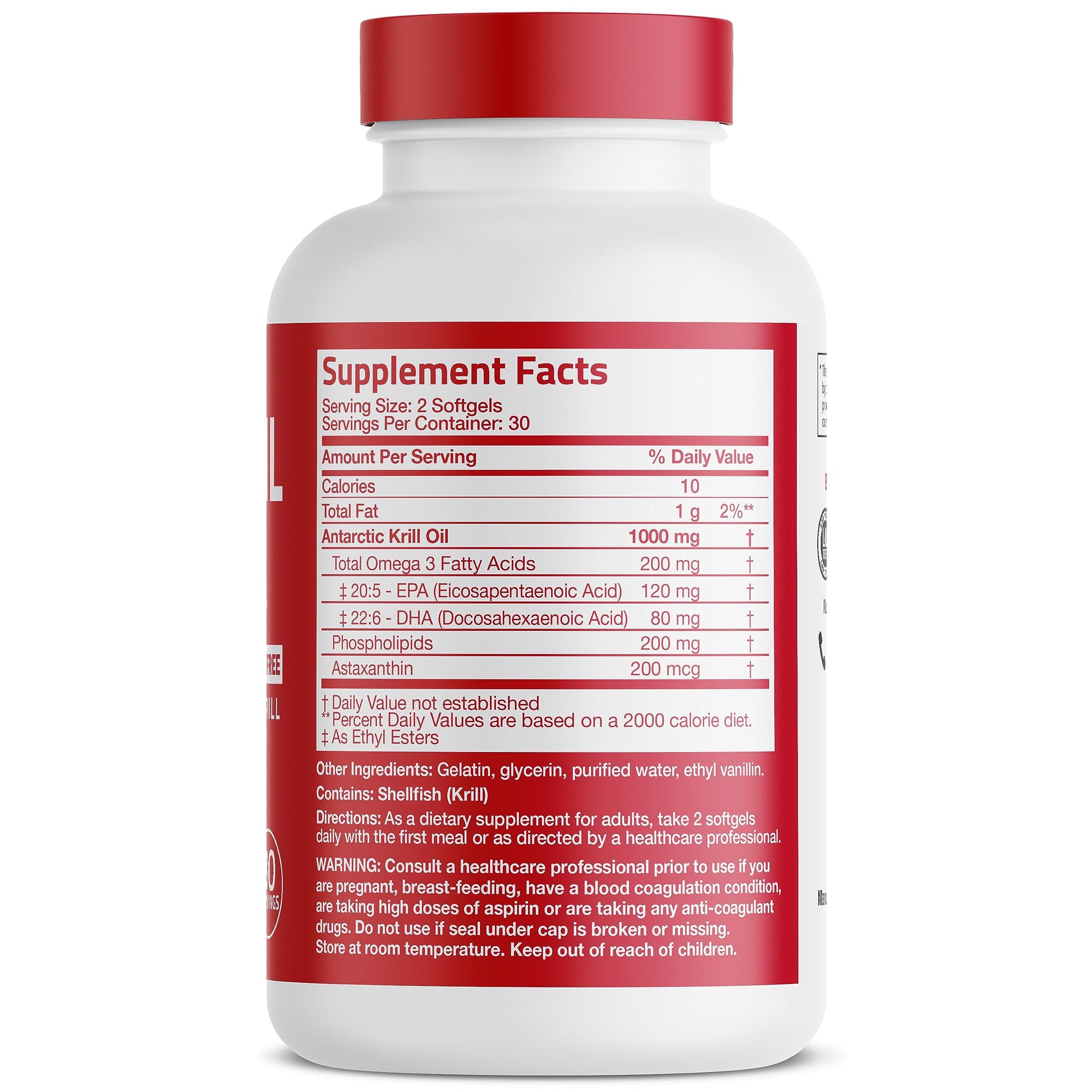 Bronson Antarctic Krill Oil 1000 mg with Omega-3s EPA, DHA, Astaxanthin Bronson uk supplements