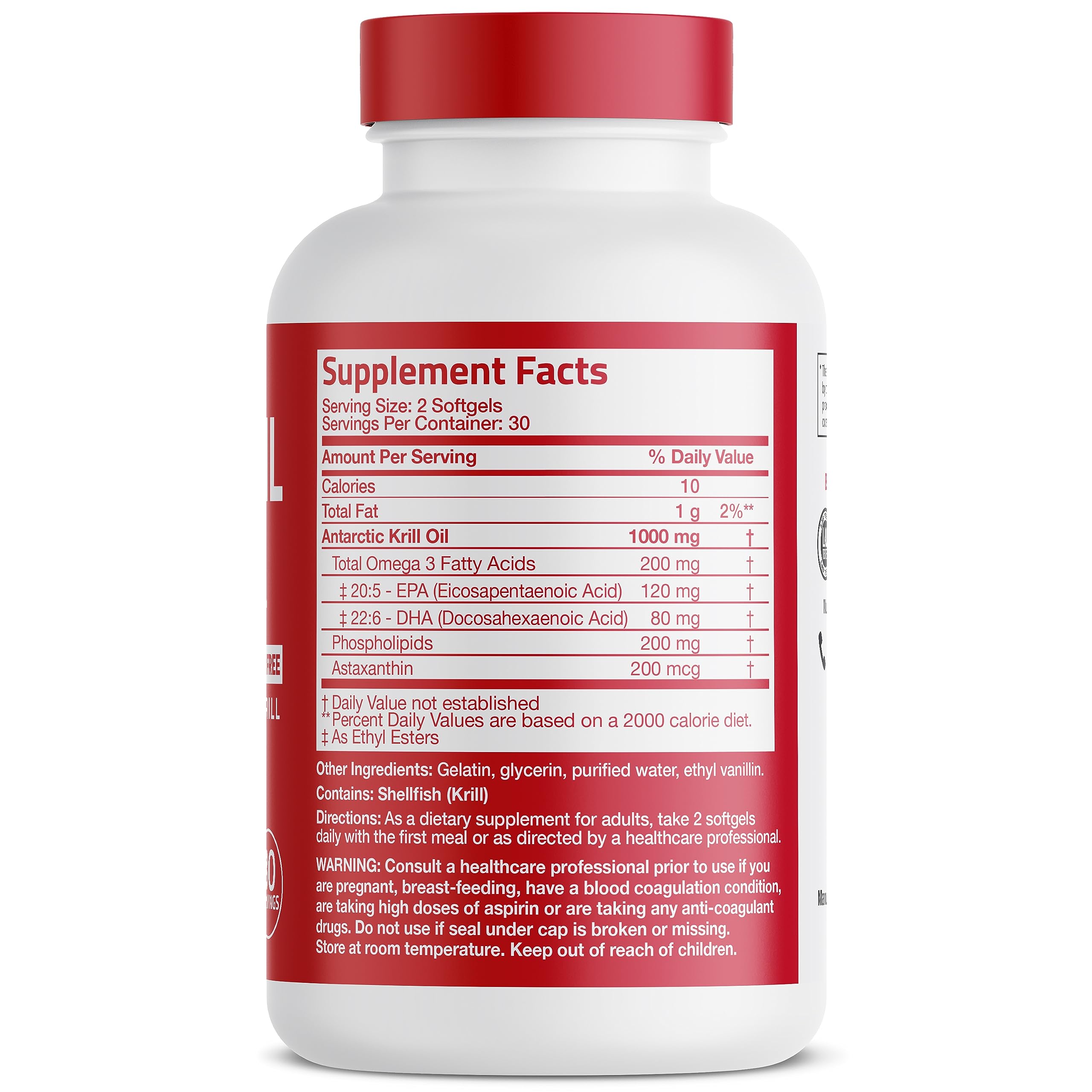 Bronson Antarctic Krill Oil 1000 mg with Omega-3s EPA, DHA, Astaxanthin Bronson uk supplements