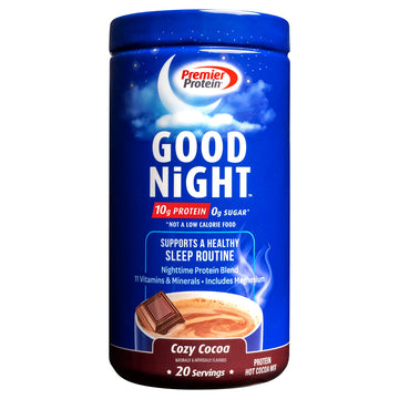 Premier Protein Good Night Protein Powder, Hot Cocoa Mix, 10g Protein, 0g Sugar Premier Protein uk supplements