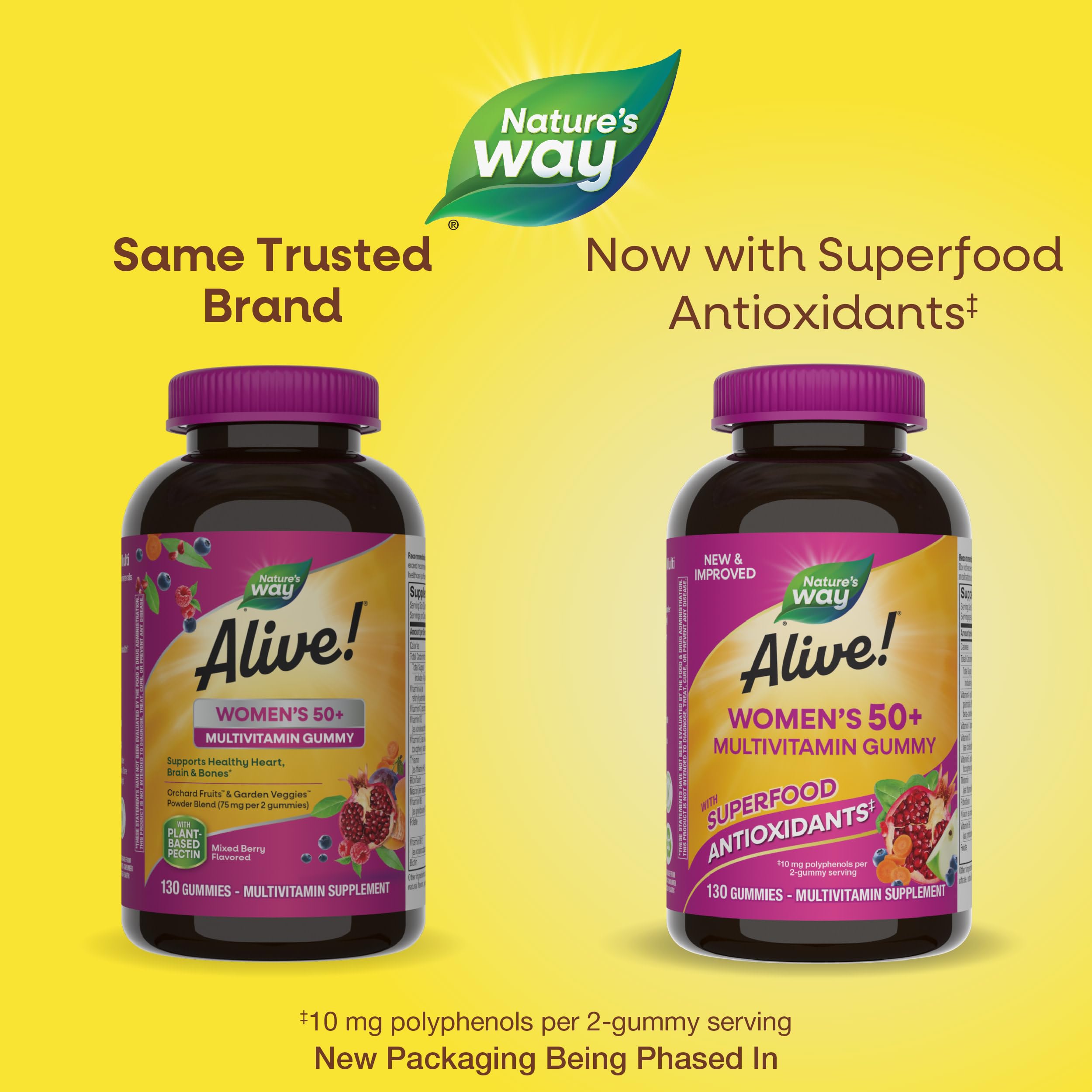Nature's Way Alive! Women's 50+ Daily Gummy Multivitamins, Women's Supplements, Supports Healthy Heart, Brain & Bones Nature's Way uk supplements