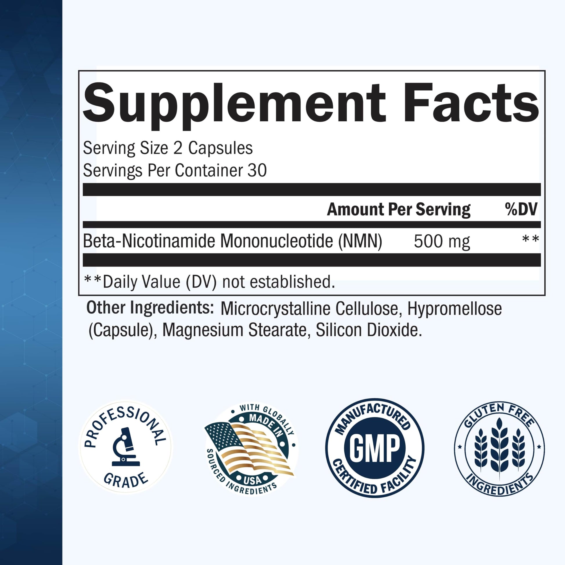 BioSchwartz NMN Supplement - 500mg Nicotinamide Mononucleotide - 30 Servings, 60 Capsules - Made in The USA with Premium Globally Sourced Ingredients, Third-Party Tested, Gluten-Free NMN Supplement BioSchwartz uk supplements