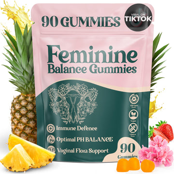 ORGANIC UPLIFT Premium Feminine Balance Gummies - for Women’s Health & Wellness - Immune Support - Vegan, Gluten-Free - Hawaiian Pineapple - 90 Gummies - 45 Servings ORGANIC UPLIFT uk supplements