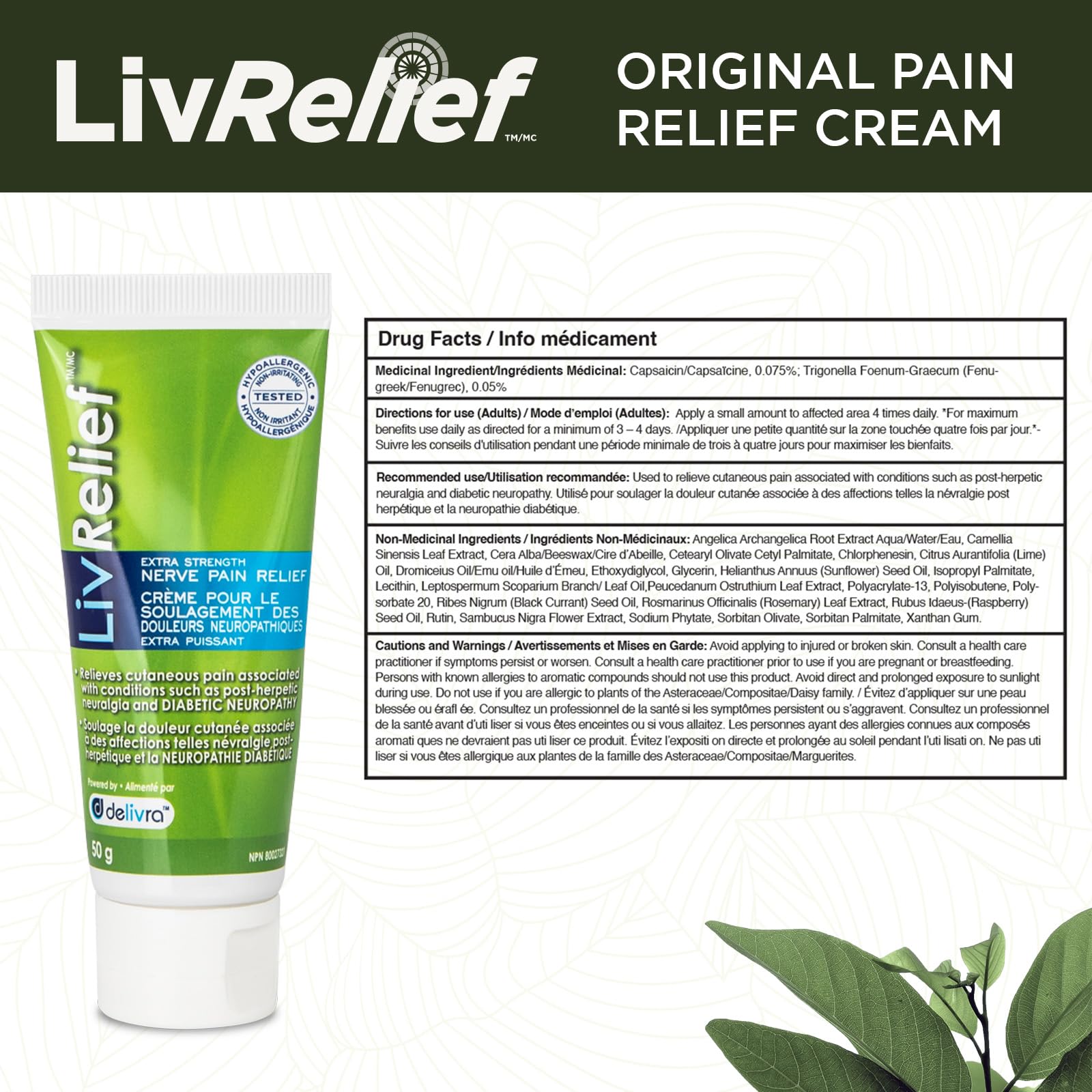 LivRelief Nerve Pain Relief Extra Strength - 50g LivRelief uk supplements