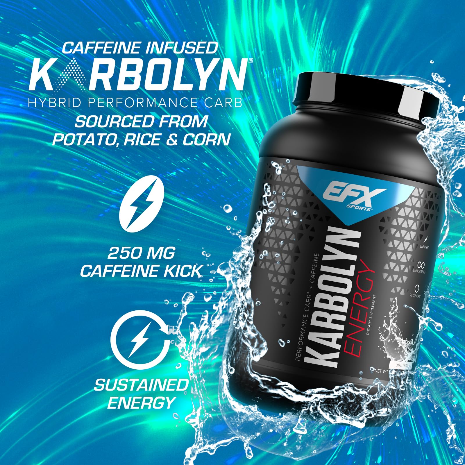 EFX Sports Karbolyn Energy | Performance Carbohydrate Powder + Caffeine | Carb Load EFX Sports uk supplements