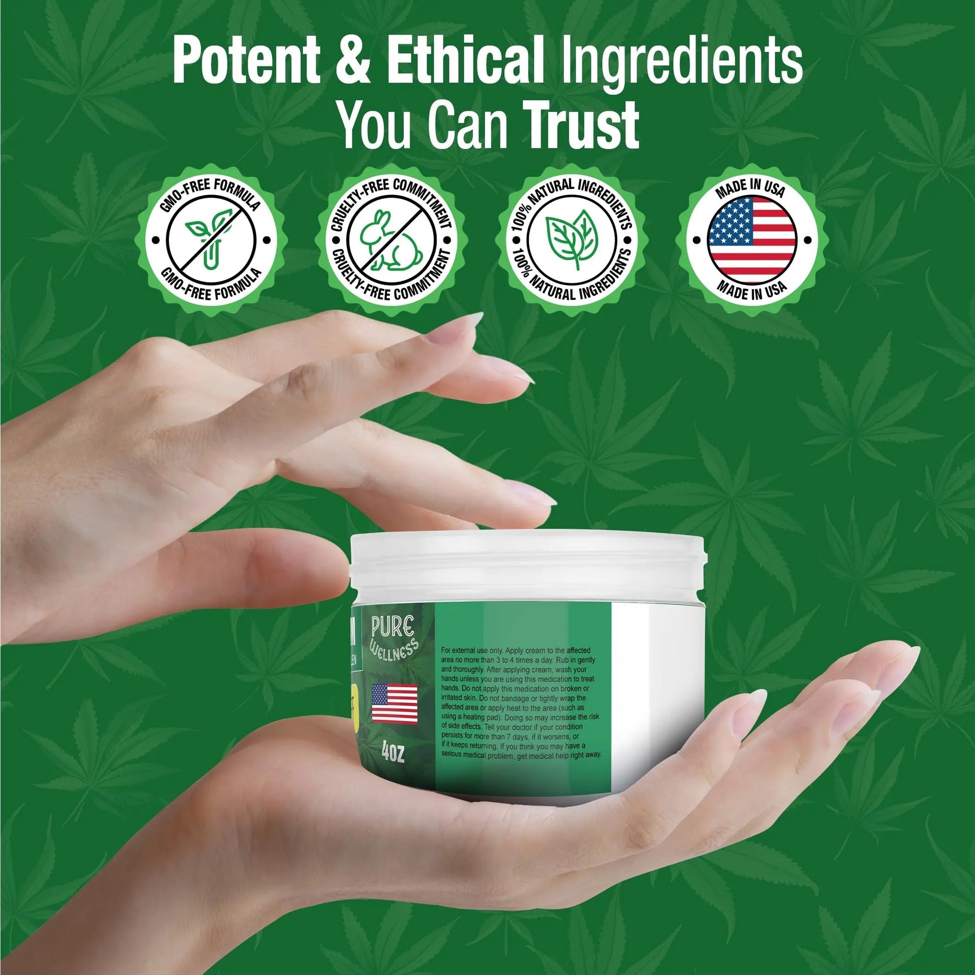 Pure Wellness Hemp Cream Maximum Strength 100,000mg with MSM, Arnica & Bee Pollen - 4 Oz, Supports Relief & Soothing from Joint, Muscle, Shoulder, Back, Knee and Nerve Discomfort - 1 Pack Pure Wellness uk supplements