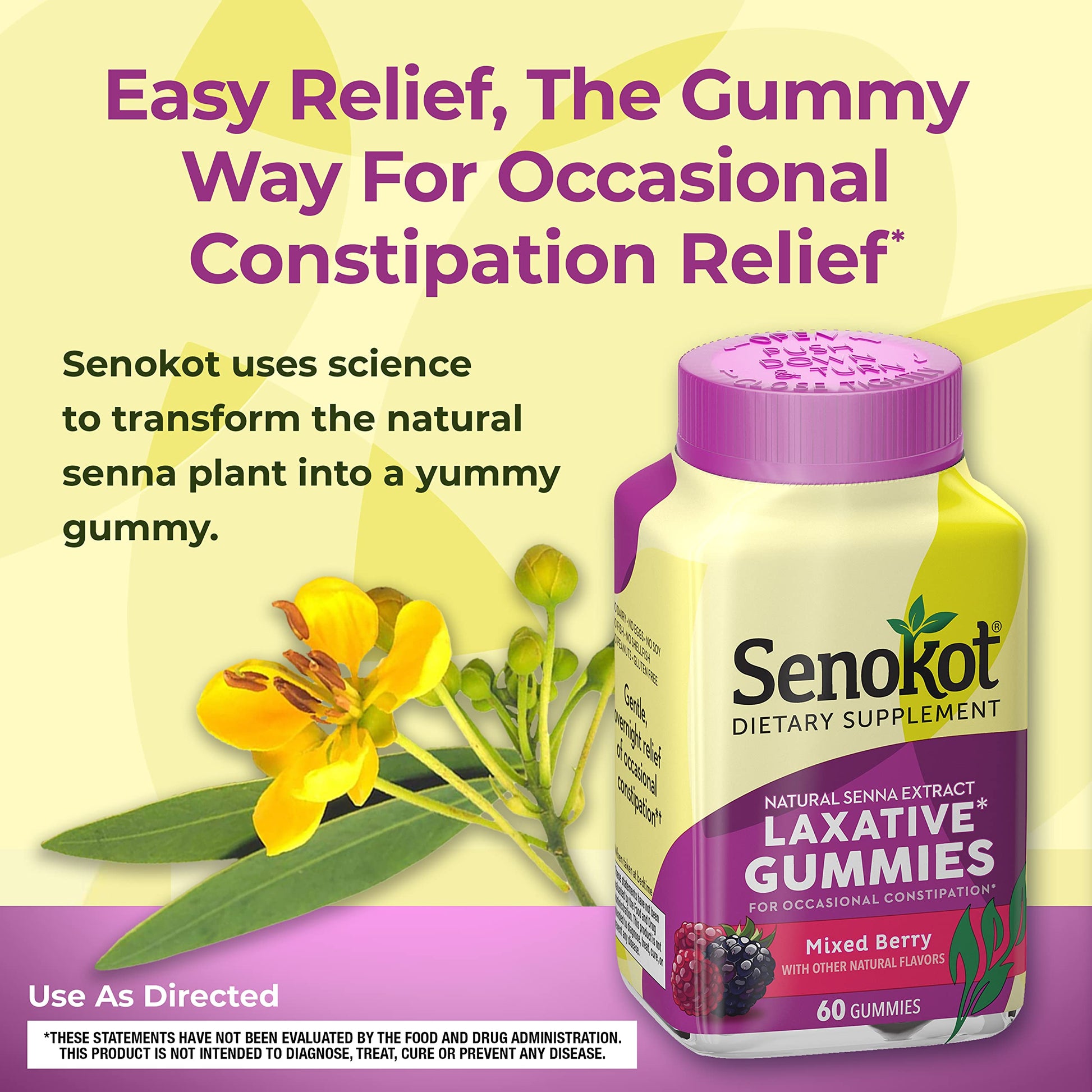 Senokot Dietary Supplement Laxative Gummies, Natural Senna Extract, Gentle, Overnight Relief Senokot uk supplements