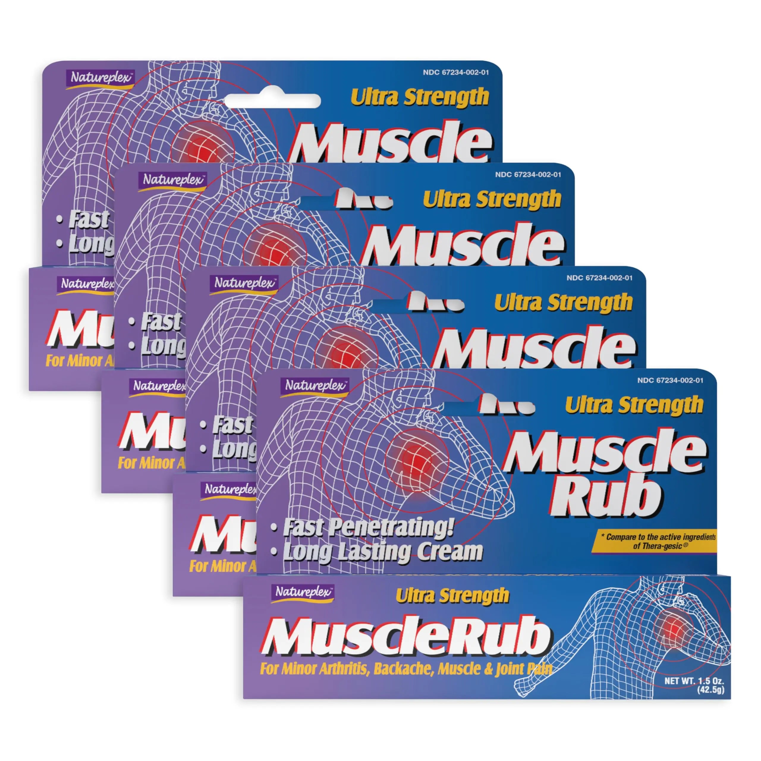 Ultra Strength Muscle Rub 4 Pack Natureplex uk supplements