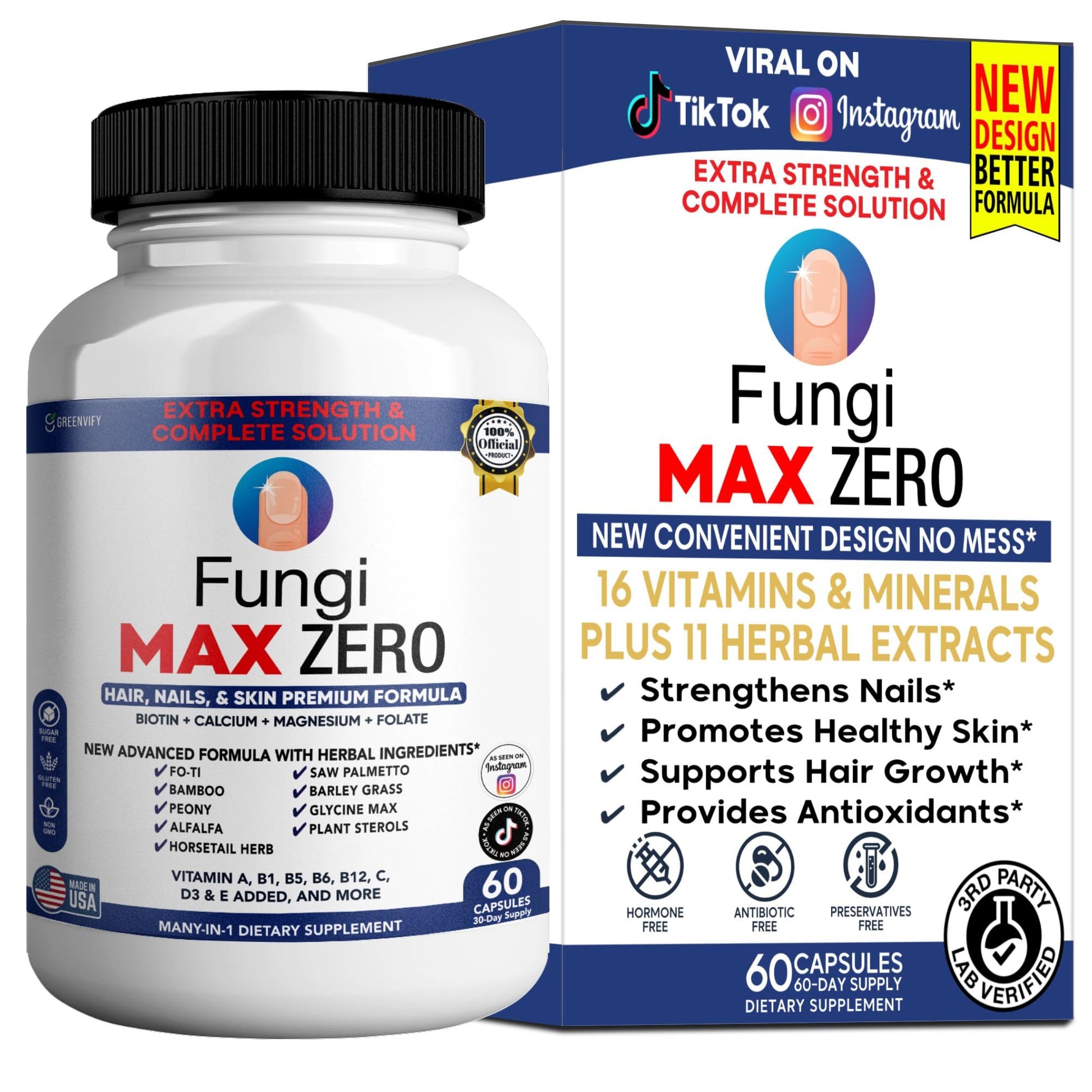 GREENVIFY Fungi Max Zero Hair, Nails & Skin Supplement. (1) GREENVIFY uk supplements