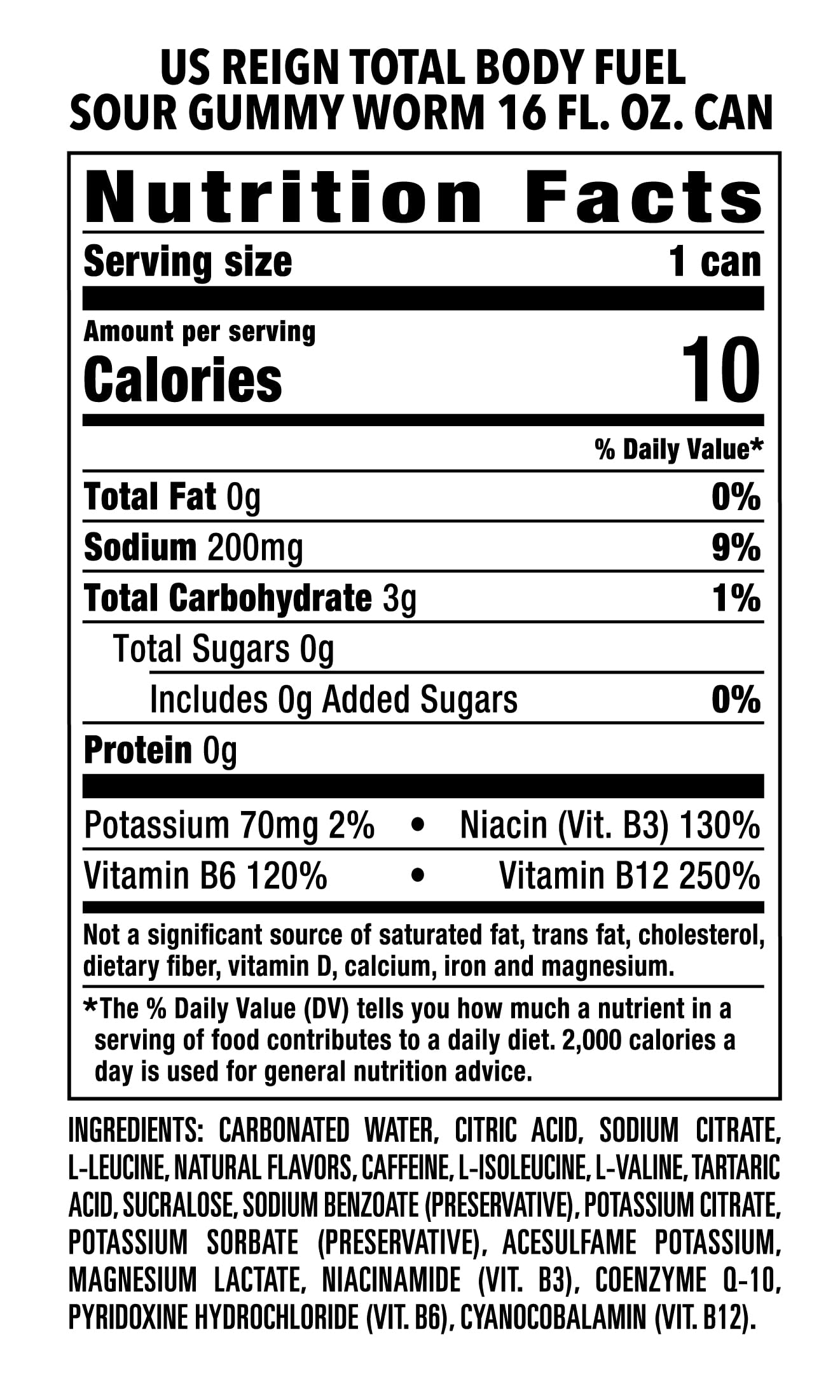 Reign Total Body Fuel, Sour Gummy Worm, Fitness & Performance Drink, 16 Fl Oz (Pack of 12) REIGN uk supplements