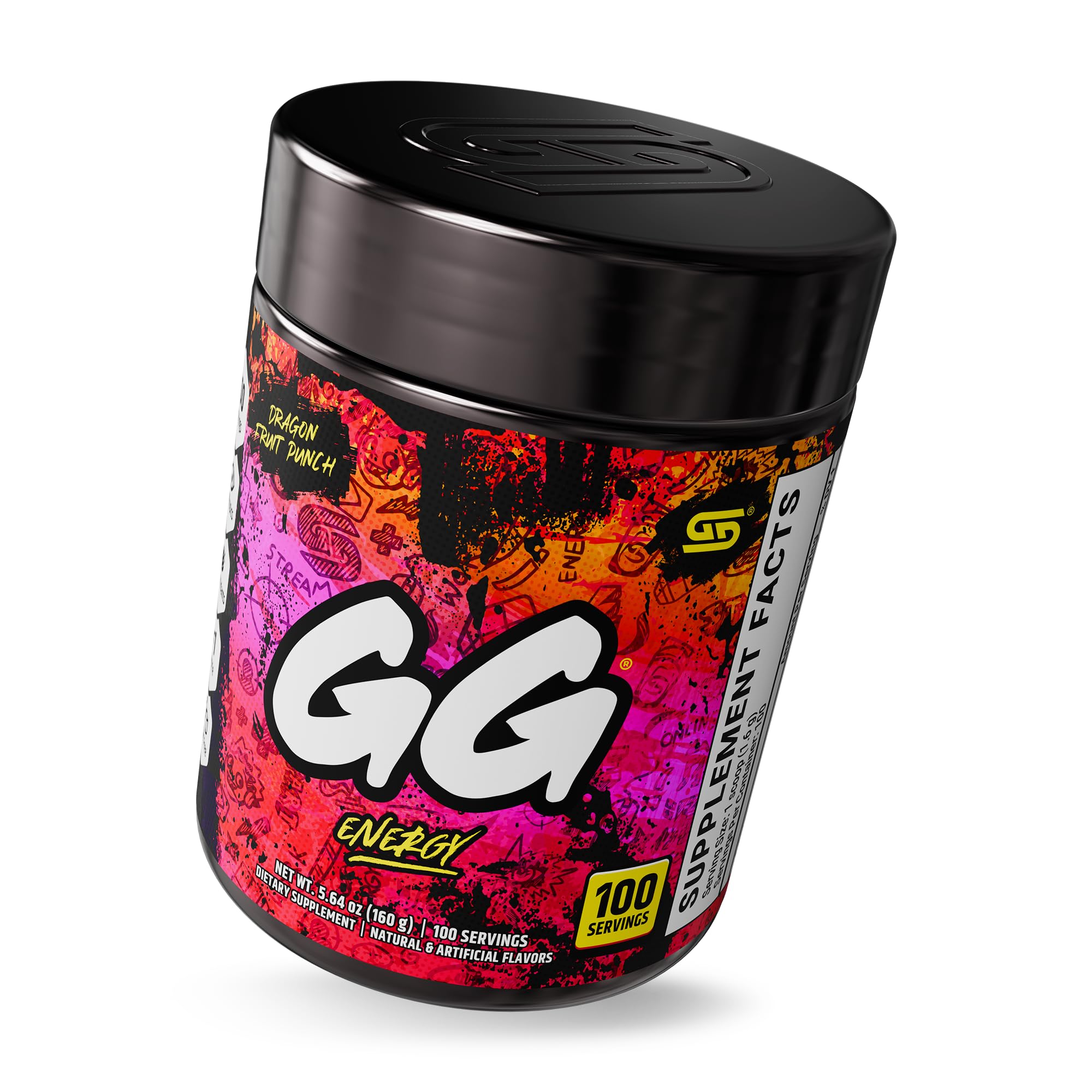 Gamer Supps GG Energy - Dragonfruit Punch (100 Servings) - Keto Friendly Gaming Energy and Nootropic Blend, Sugar Free + Organic Caffeine + Vitamins, Powder Drink Gamer Supps uk supplements