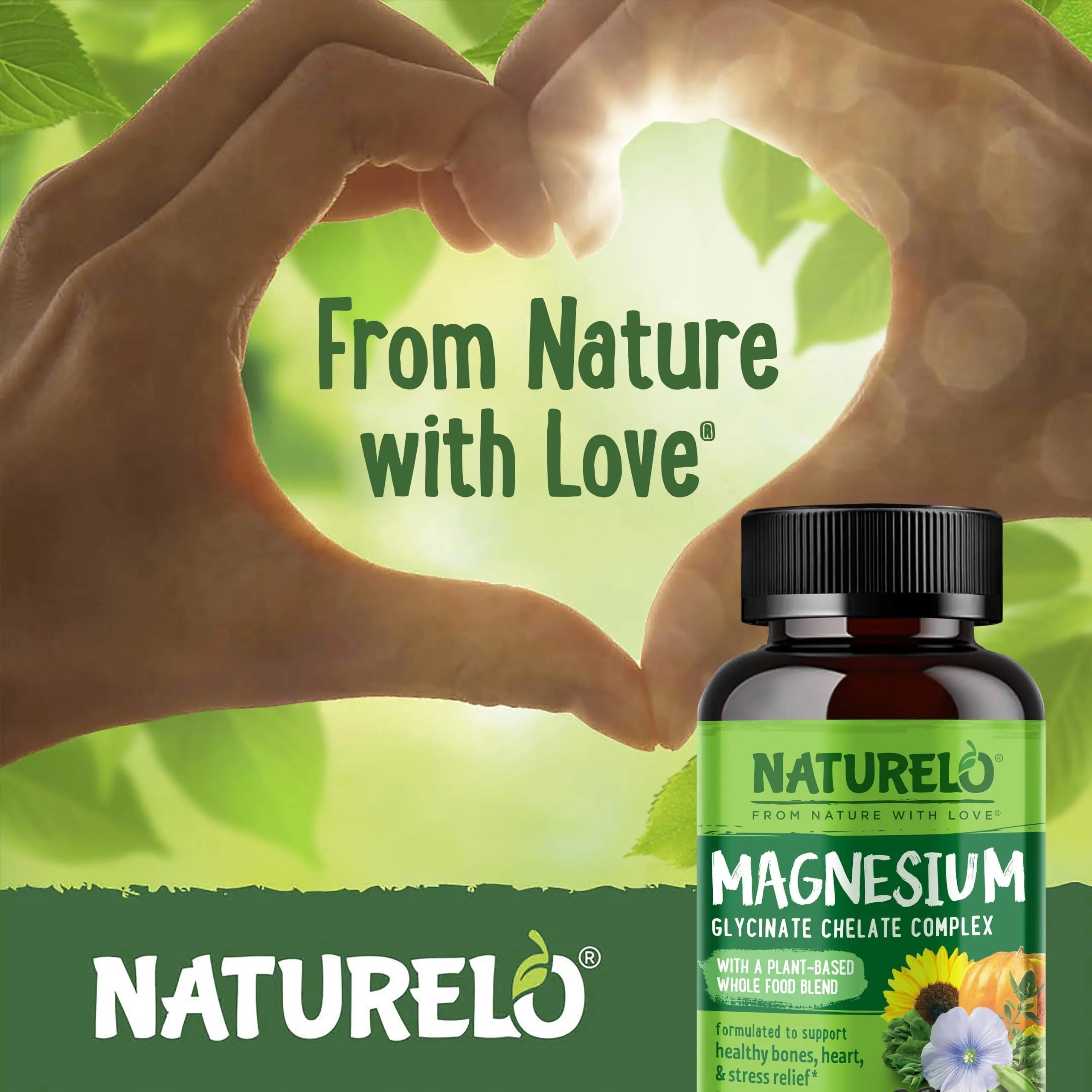 NATURELO One Daily Multivitamin for Men with Vitamins, Minerals & Organic Whole Foods - 60 Capsules and Magnesium Glycinate Chelate Complex NATURELO uk supplements