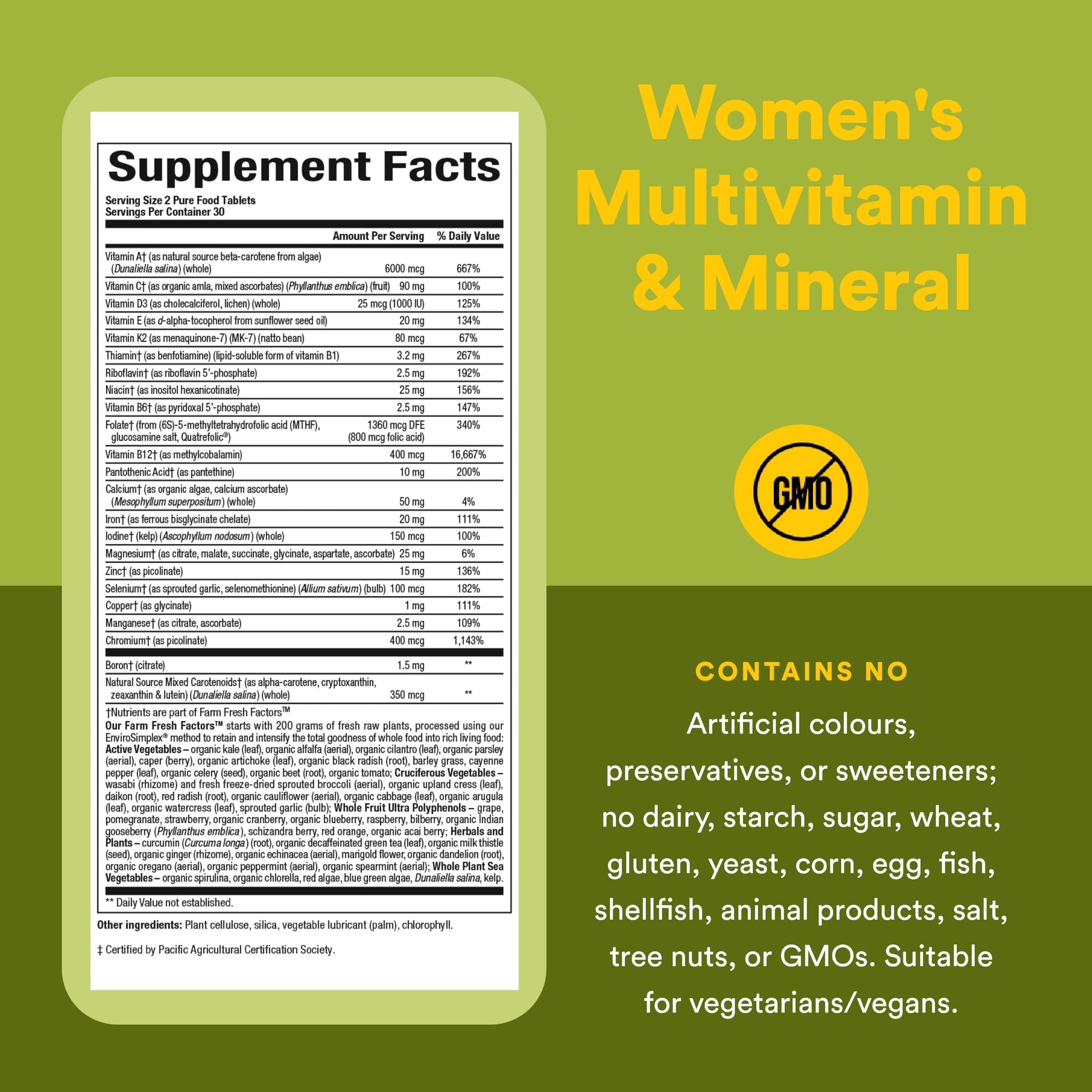 Whole Earth & Sea from Natural Factors, Women's Multivitamin & Mineral, Whole Food Supplement, Vegan, 60 tablets (30 servings) Natural Factors uk supplements